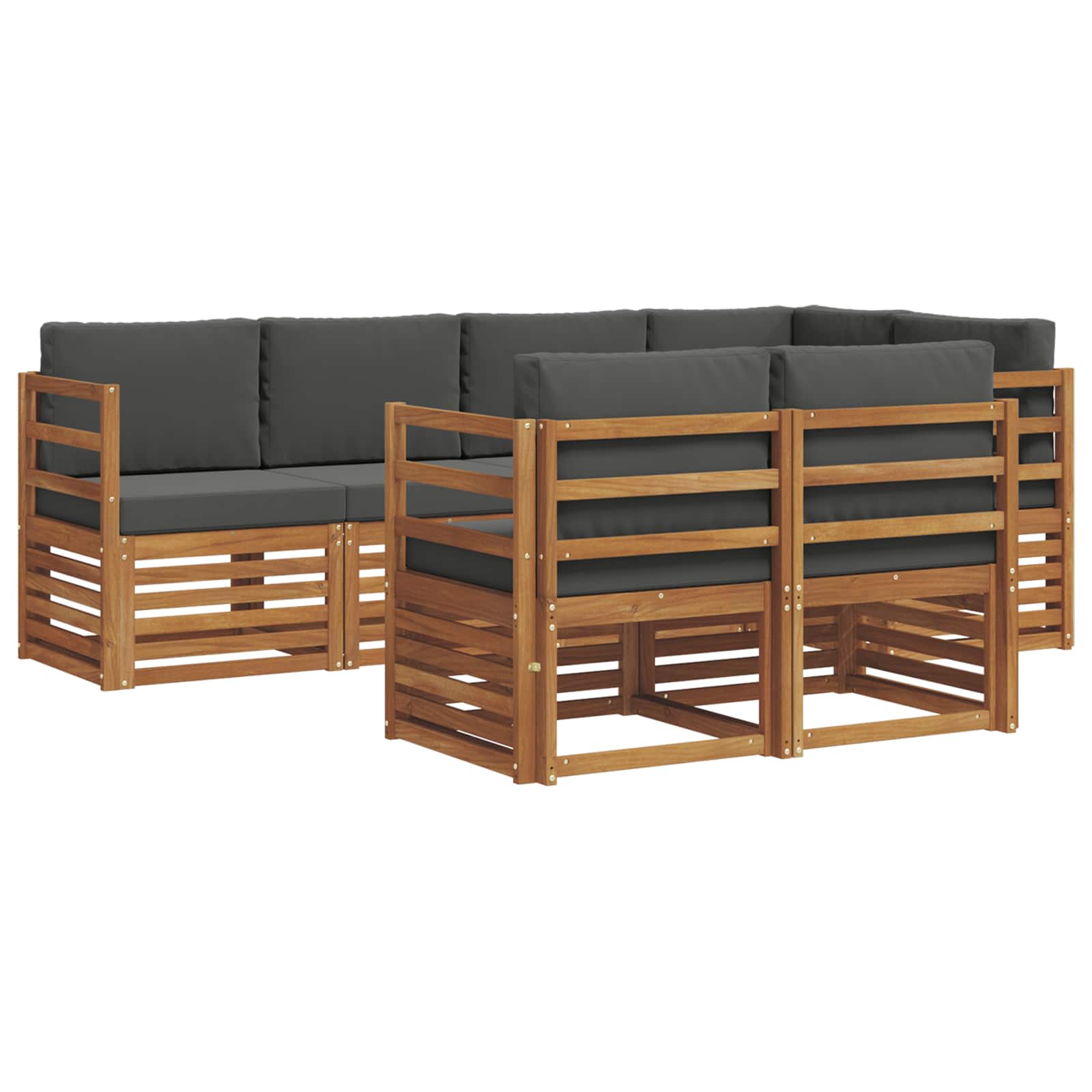 Ensemble de canapé d'angle 7 pcs Naturel et Anthracite - XIOS