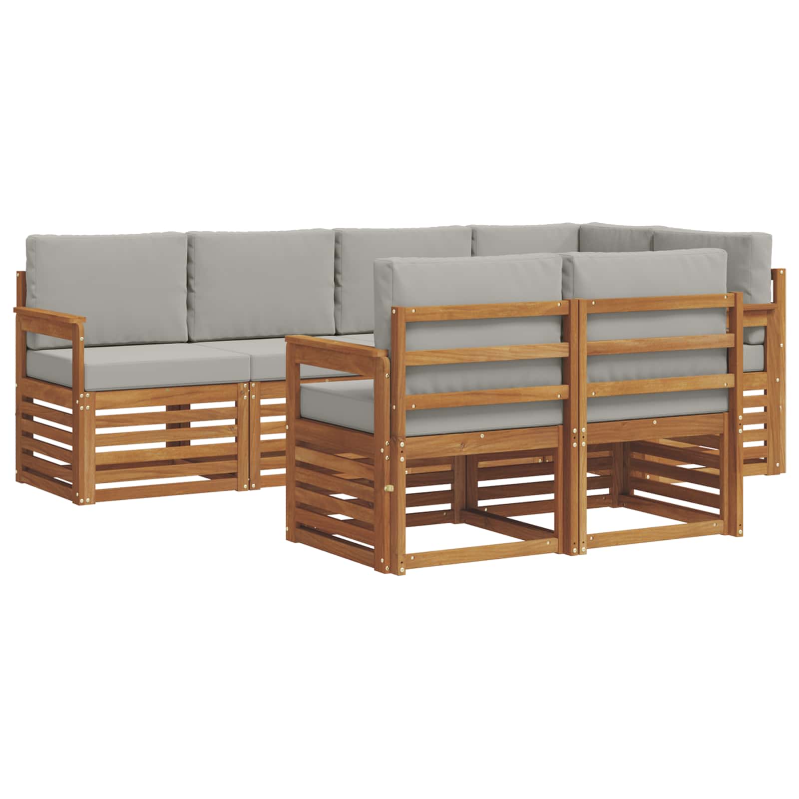 Ensemble de canapé d'angle 7 pcs Gris Naturel et Clair