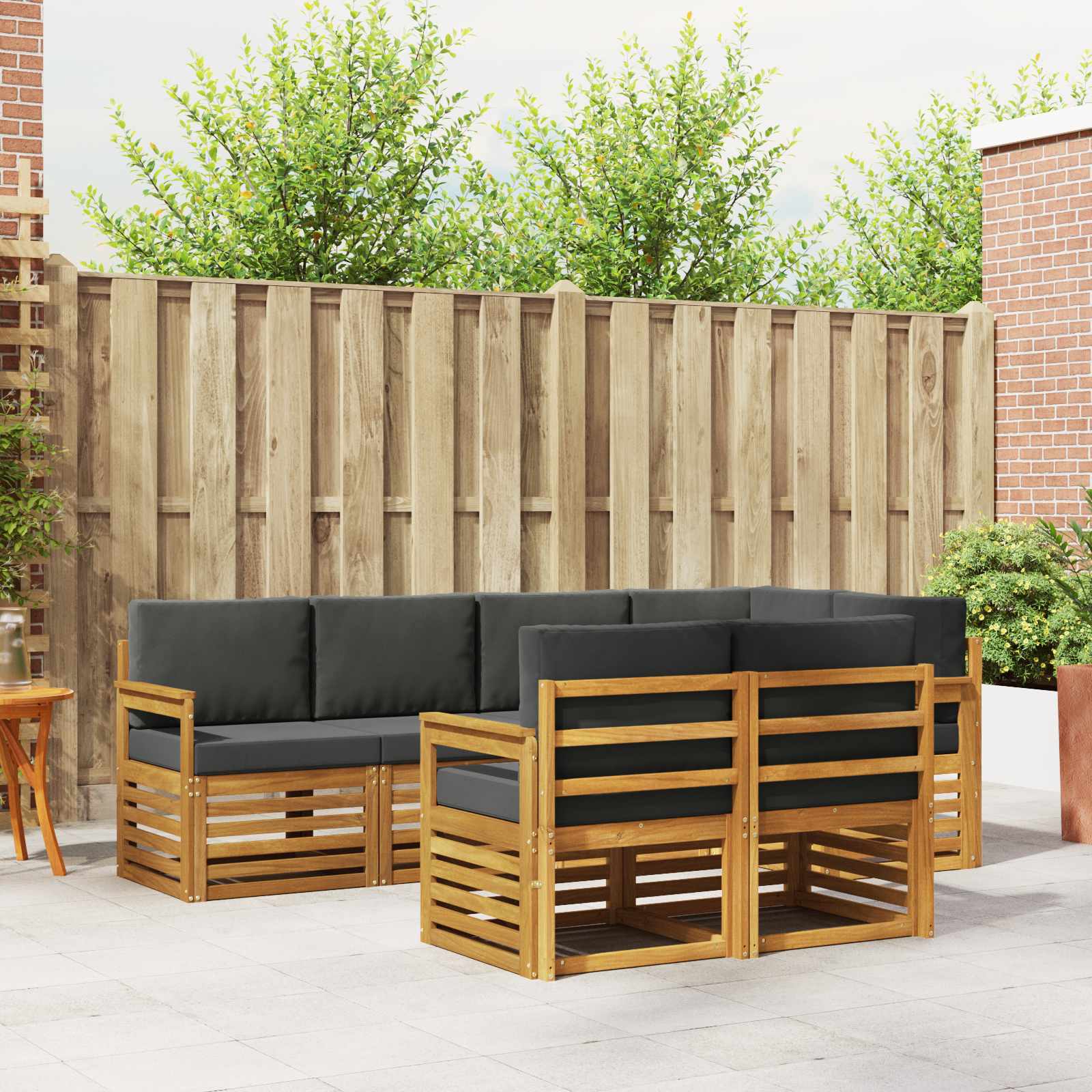 Ensemble de canapé d'angle 7 pcs Naturel et Anthracite - XIOS