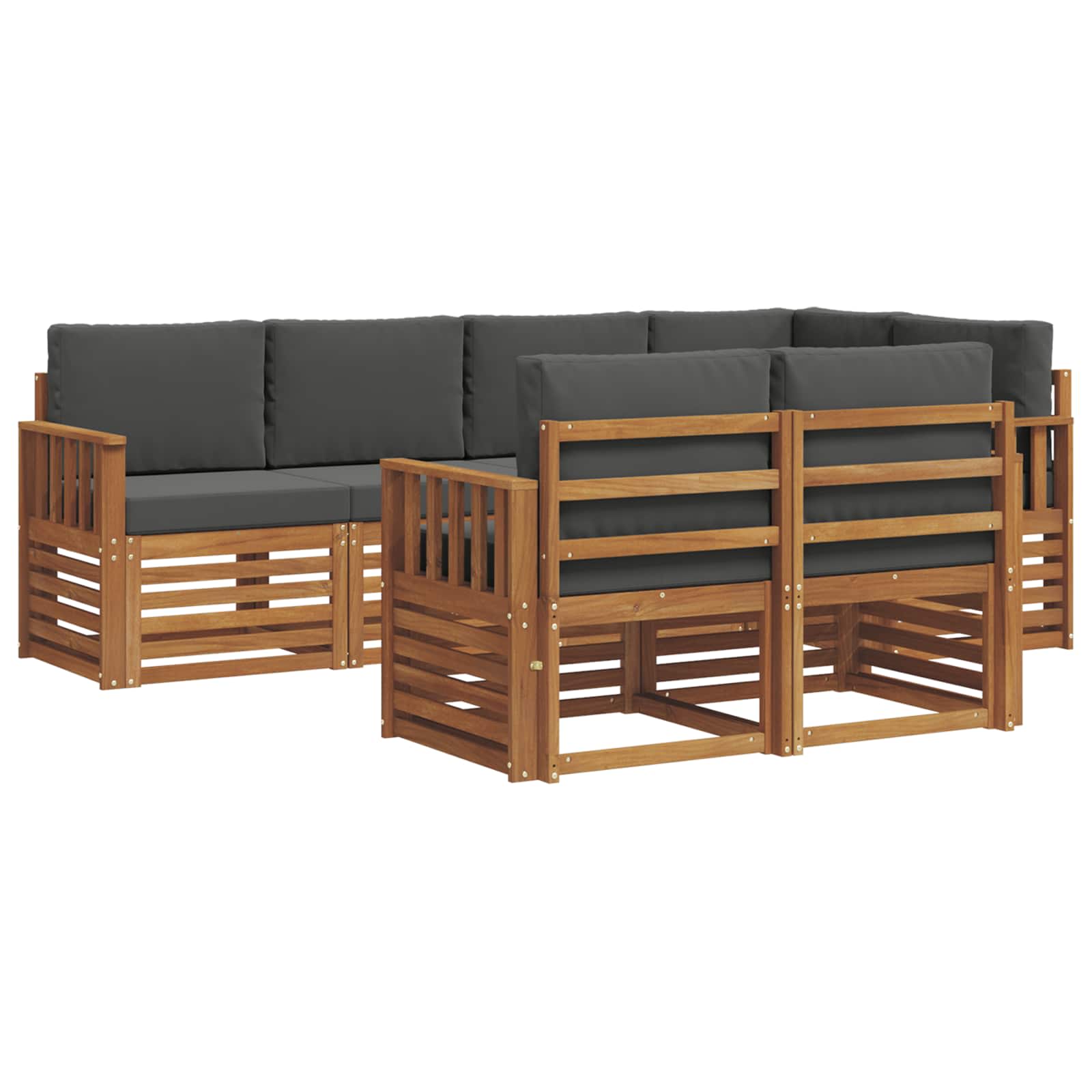 Ensemble de canapé d'angle 7 pcs Naturel et Anthracite - XIOS