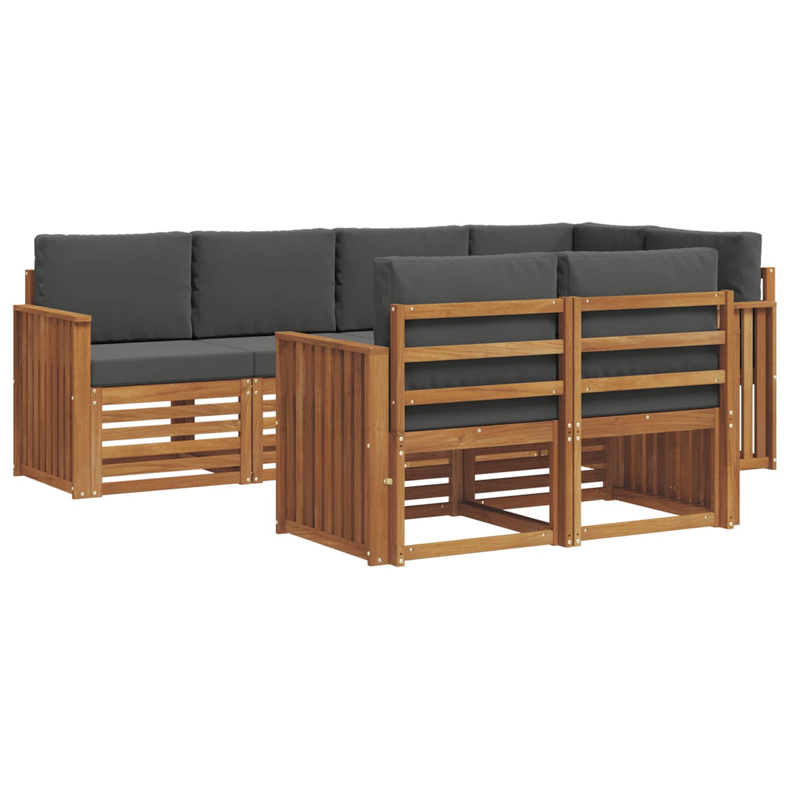 Ensemble de canapé d'angle 7 pcs Naturel et Anthracite - XIOS