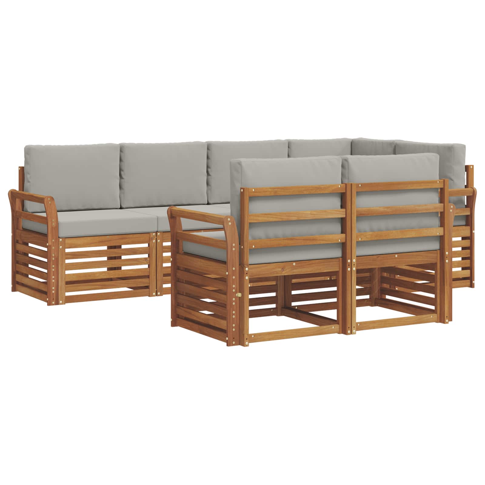Ensemble de canapé d'angle 7 pcs Gris Naturel et Clair