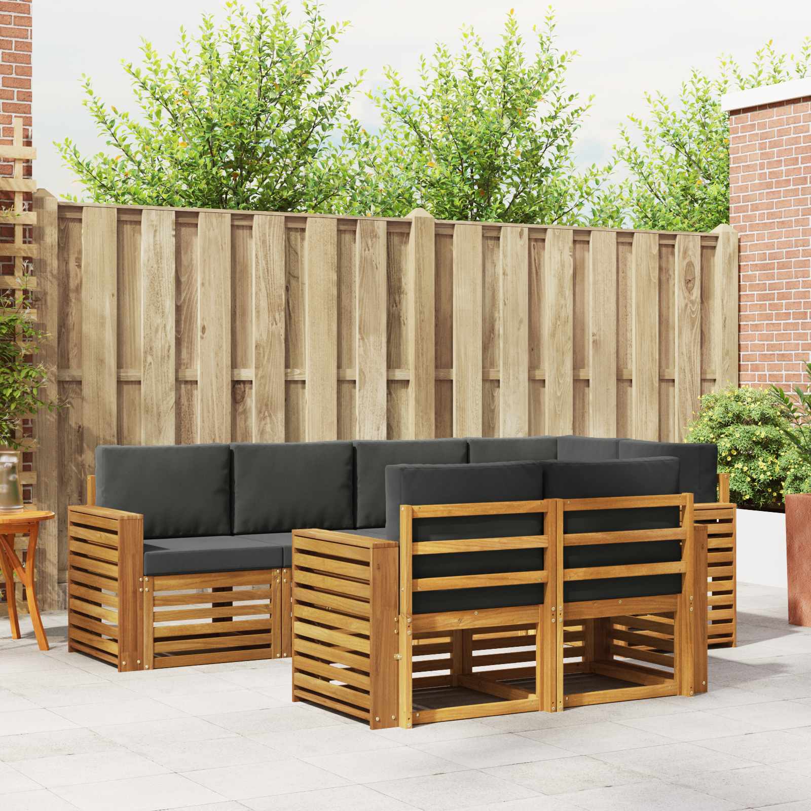 Ensemble de canapé d'angle 7 pcs Naturel et Anthracite - XIOS
