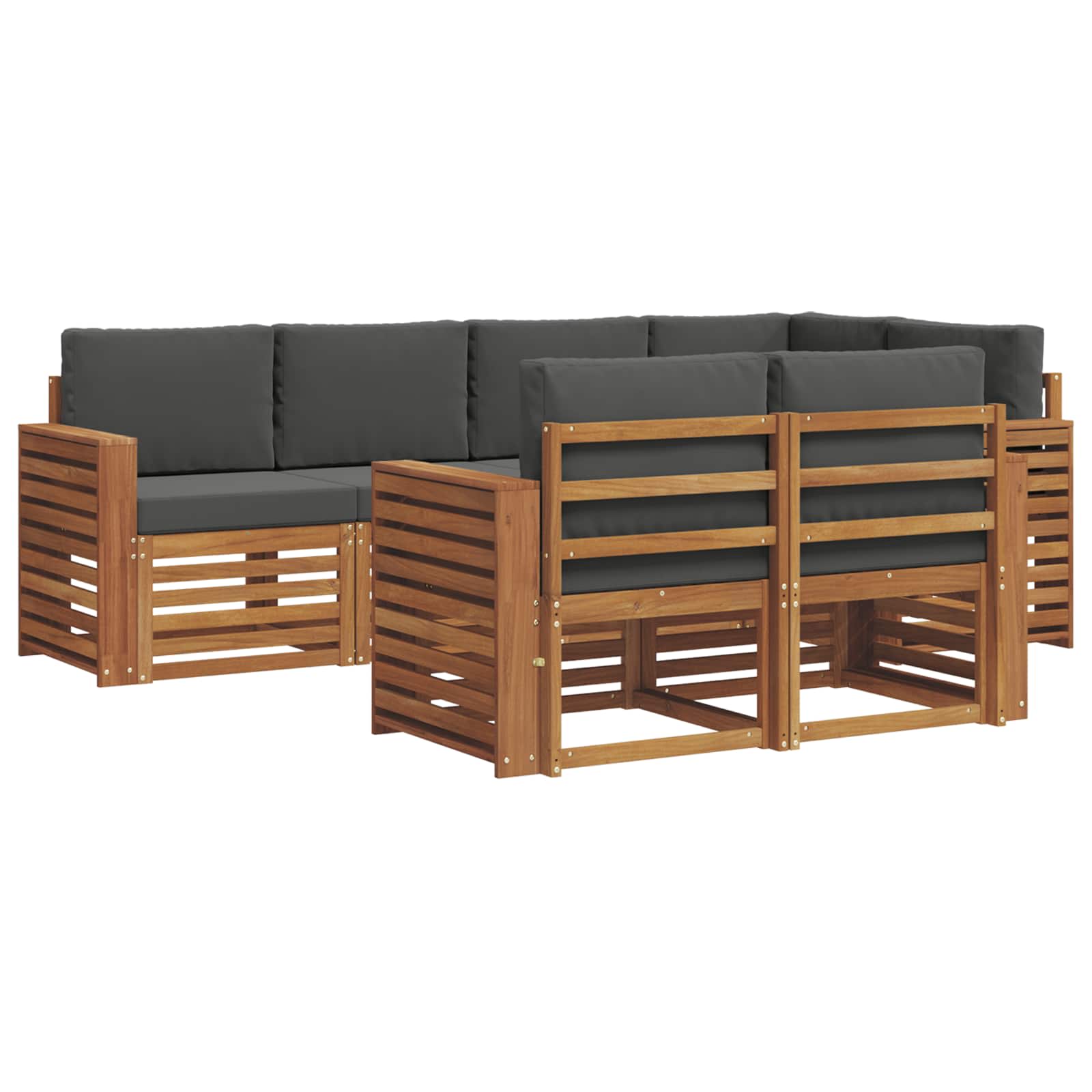 Ensemble de canapé d'angle 7 pcs Naturel et Anthracite - XIOS