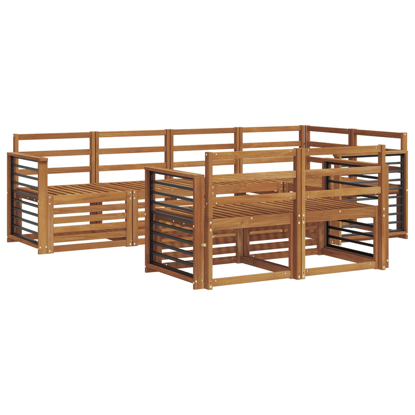 Ensembles de canapés 7 pcs Naturel Bois d'Acacia Massif - XIOS