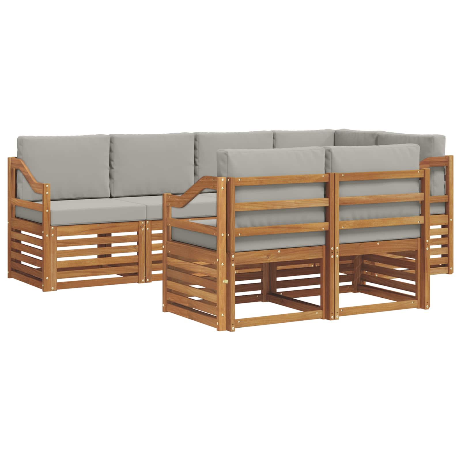 Ensemble de canapé d'angle 7 pcs Gris Naturel et Clair
