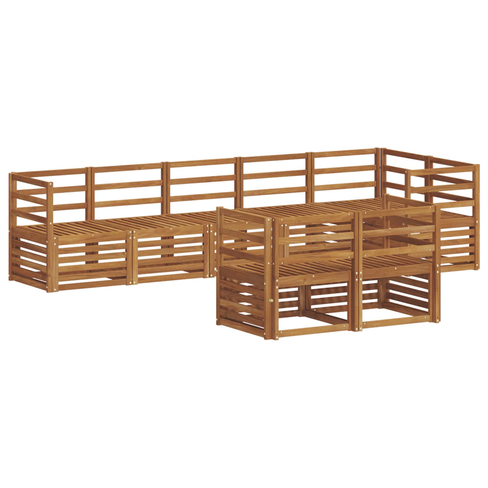 Ensembles de canapés 8 pcs Naturel Bois d'Acacia Massif - XIOS
