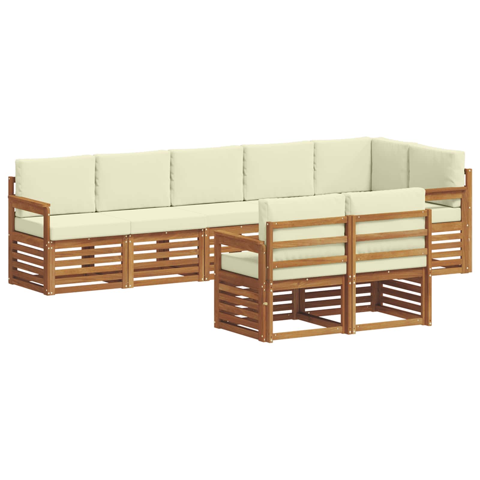 Ensembles de canapés avec coussin 8 pcs Naturel et Crème - XIOS
