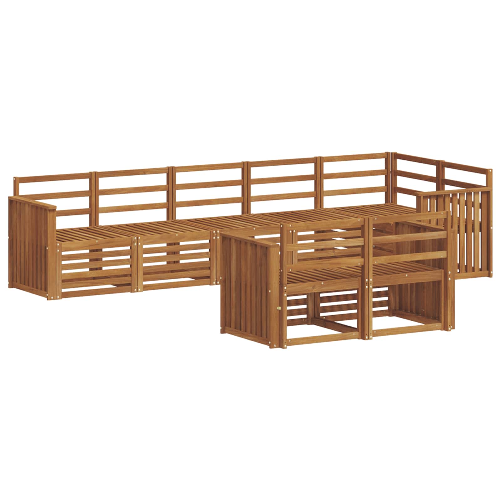Ensembles de canapés 8 pcs Naturel Bois d'Acacia Massif - XIOS
