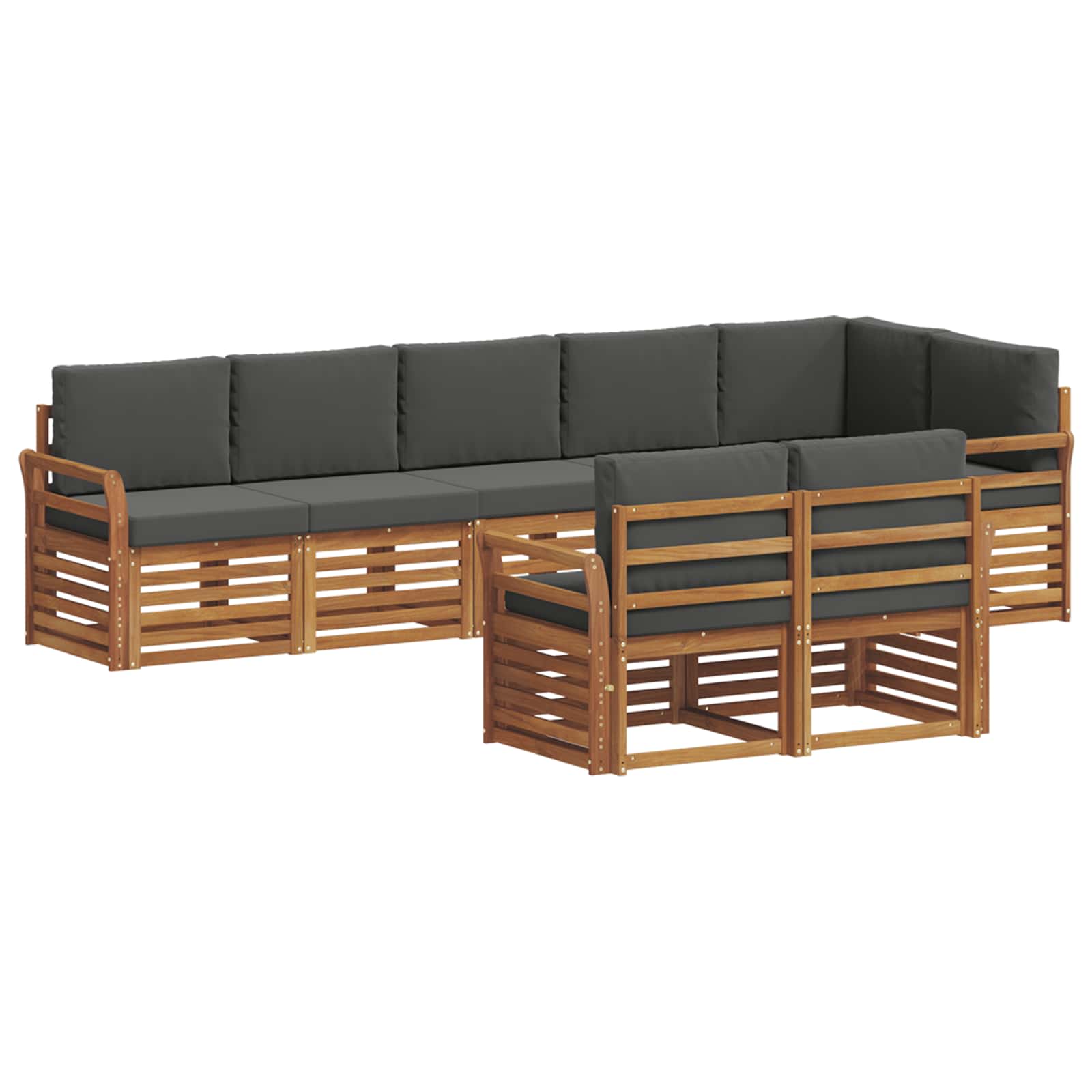 Ensembles de canapés avec coussin 8 pcs Naturel et Anthracite - XIOS