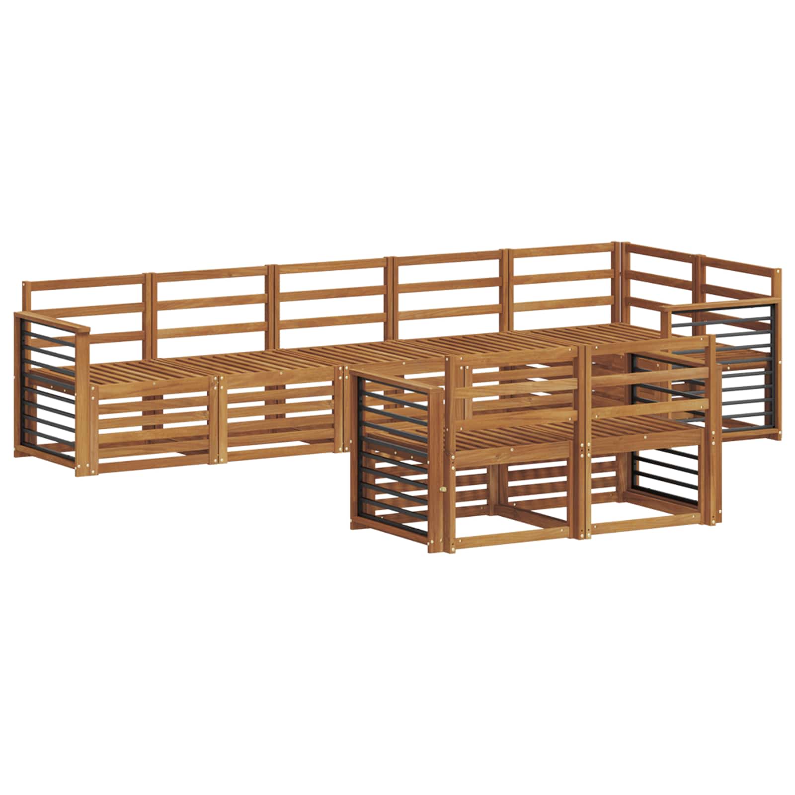 Ensembles de canapés 8 pcs Naturel Bois d'Acacia Massif - XIOS