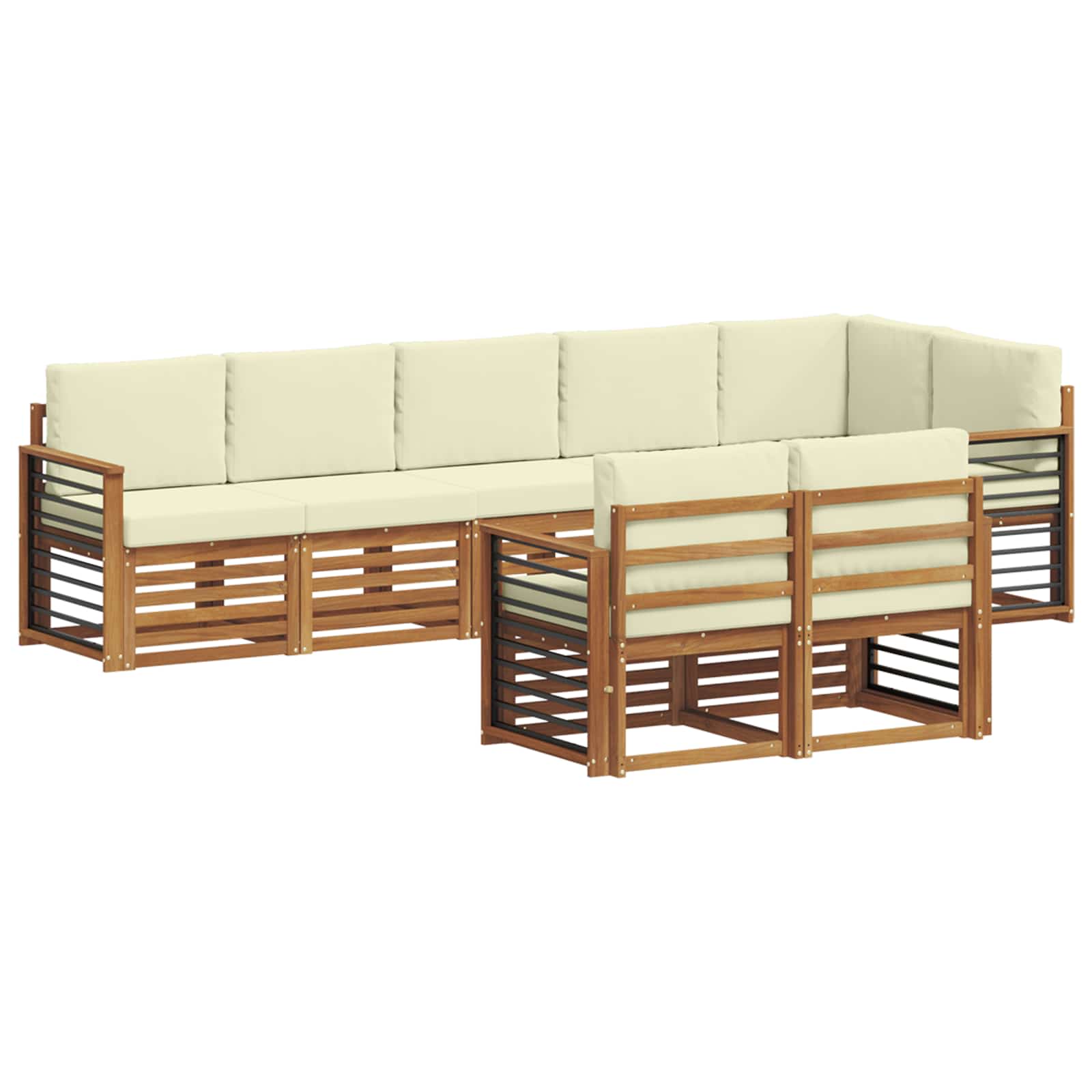 Ensembles de canapés avec coussin 8 pcs Naturel et Crème - XIOS