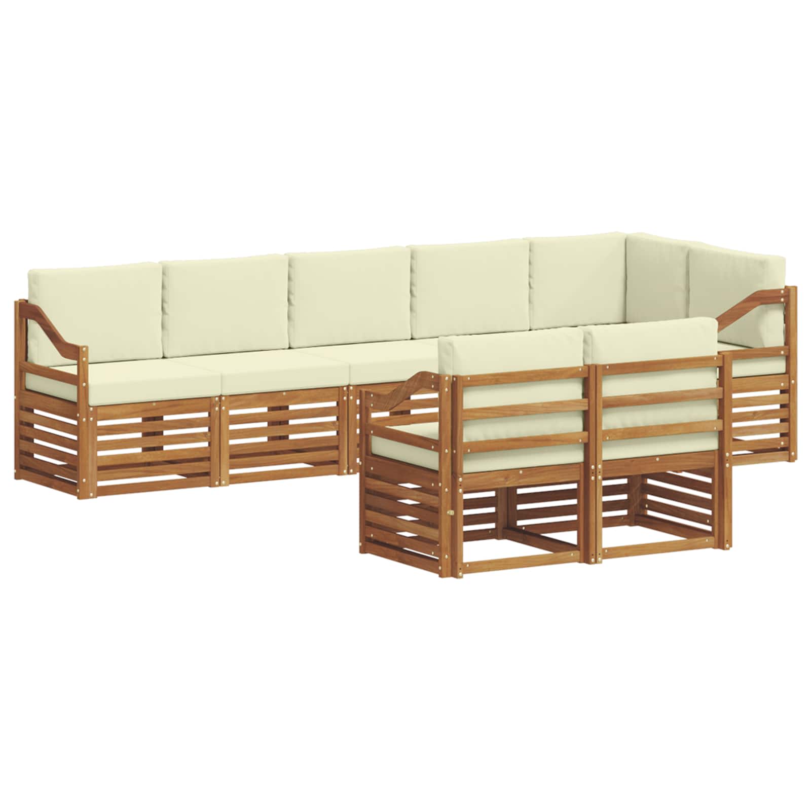 Ensembles de canapés avec coussin 8 pcs Naturel et Crème - XIOS