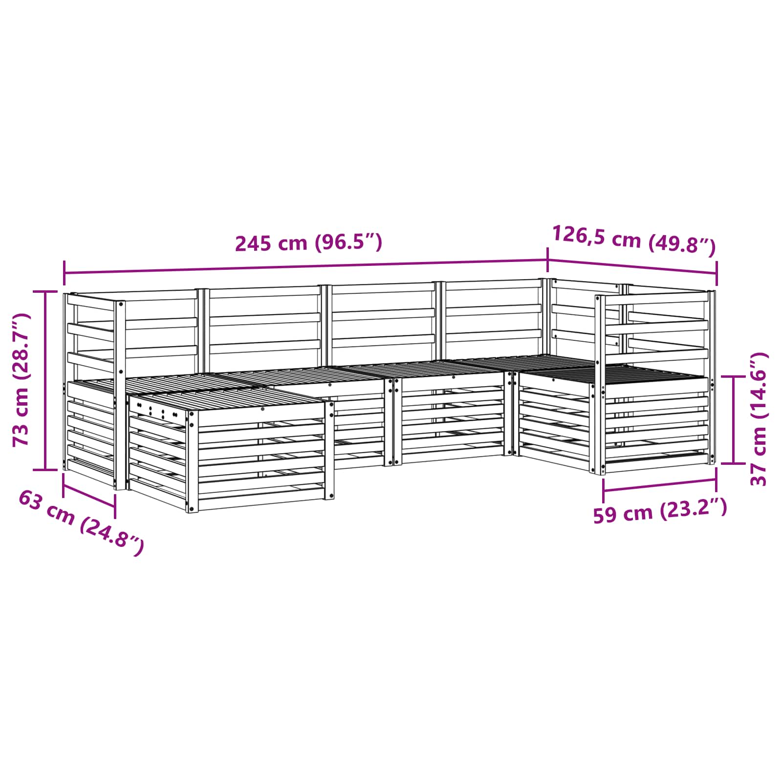 Ensemble de canapé d'angle 6 pcs Naturel - XIOS