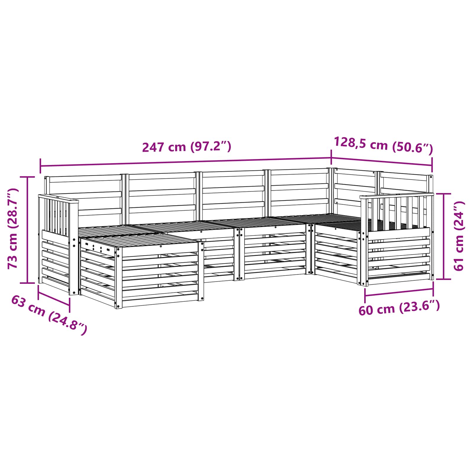 Ensemble de canapé d'angle 6 pcs Naturel - XIOS