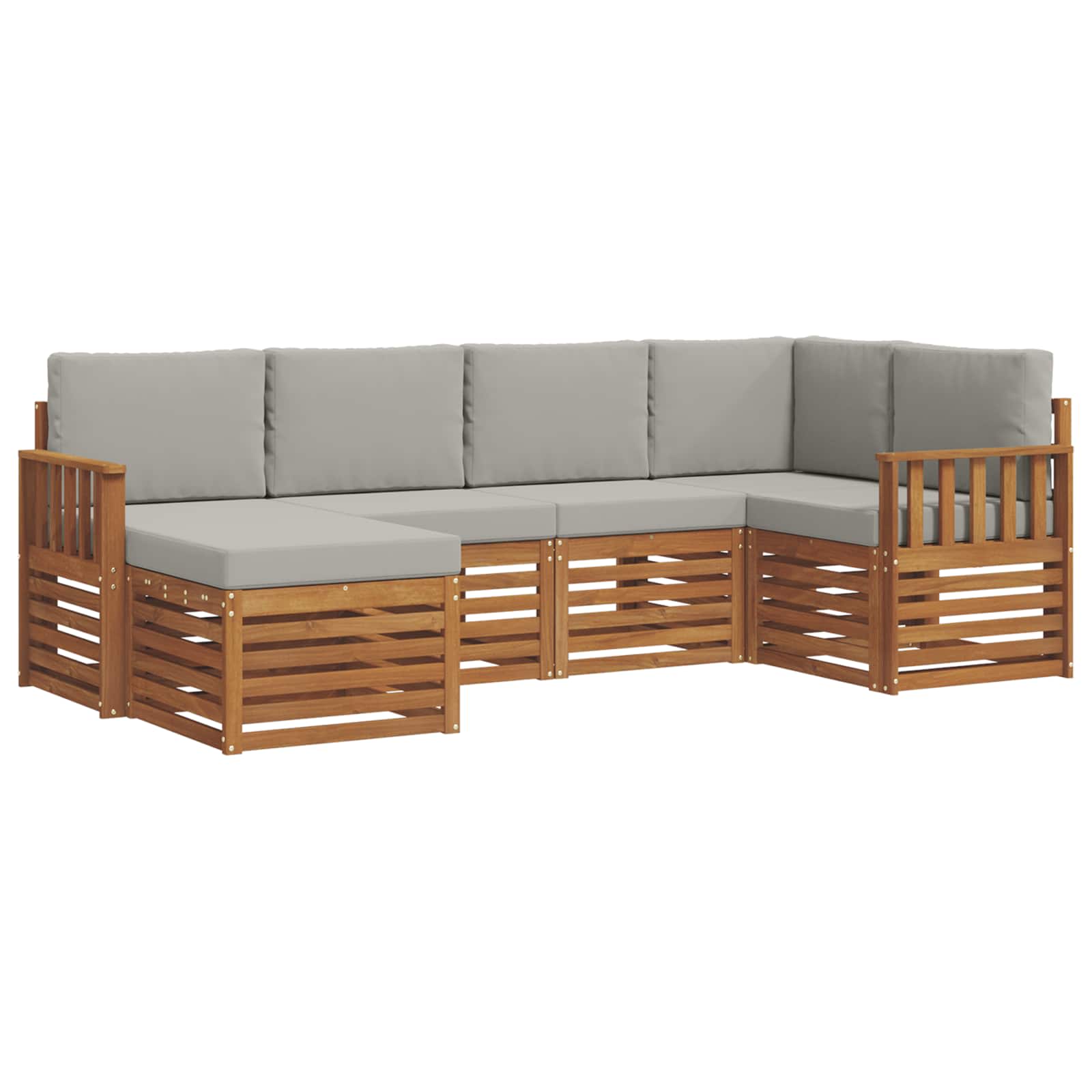 Ensemble de canapé d'angle 6 pcs Gris Naturel et Clair - XIOS