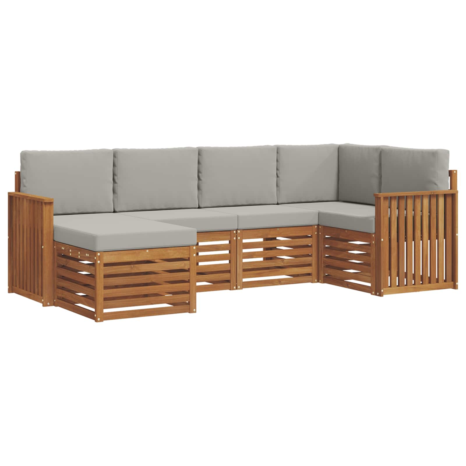 Ensemble de canapé d'angle 6 pcs Gris Naturel et Clair - XIOS