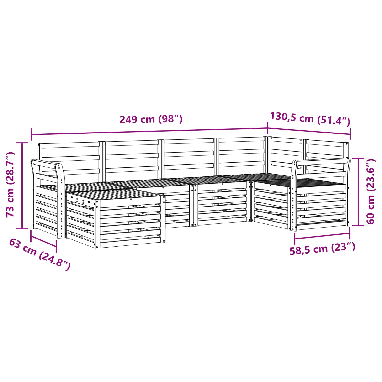 Ensemble de canapé d'angle 6 pcs Naturel - XIOS