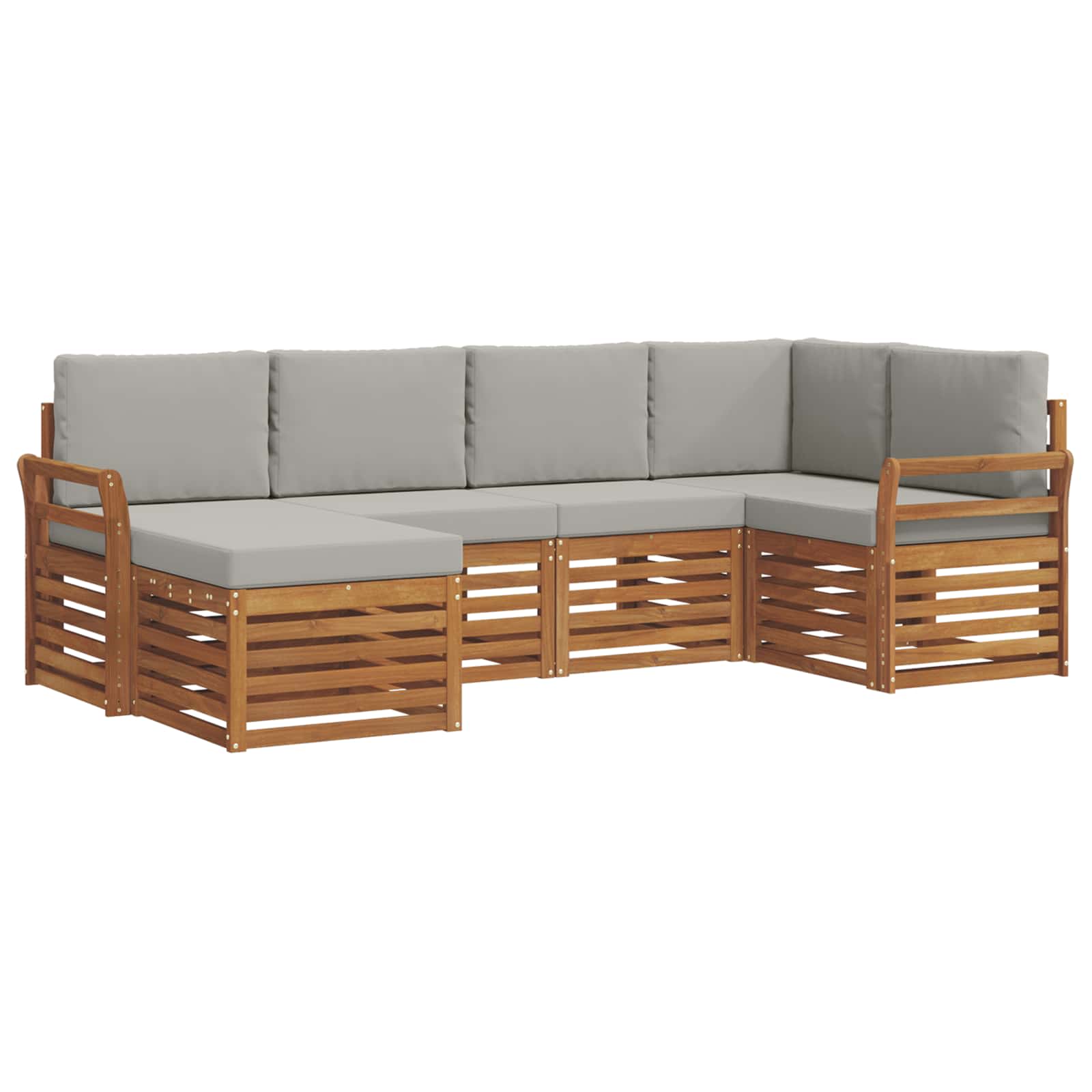 Ensemble de canapé d'angle 6 pcs Gris Naturel et Clair - XIOS