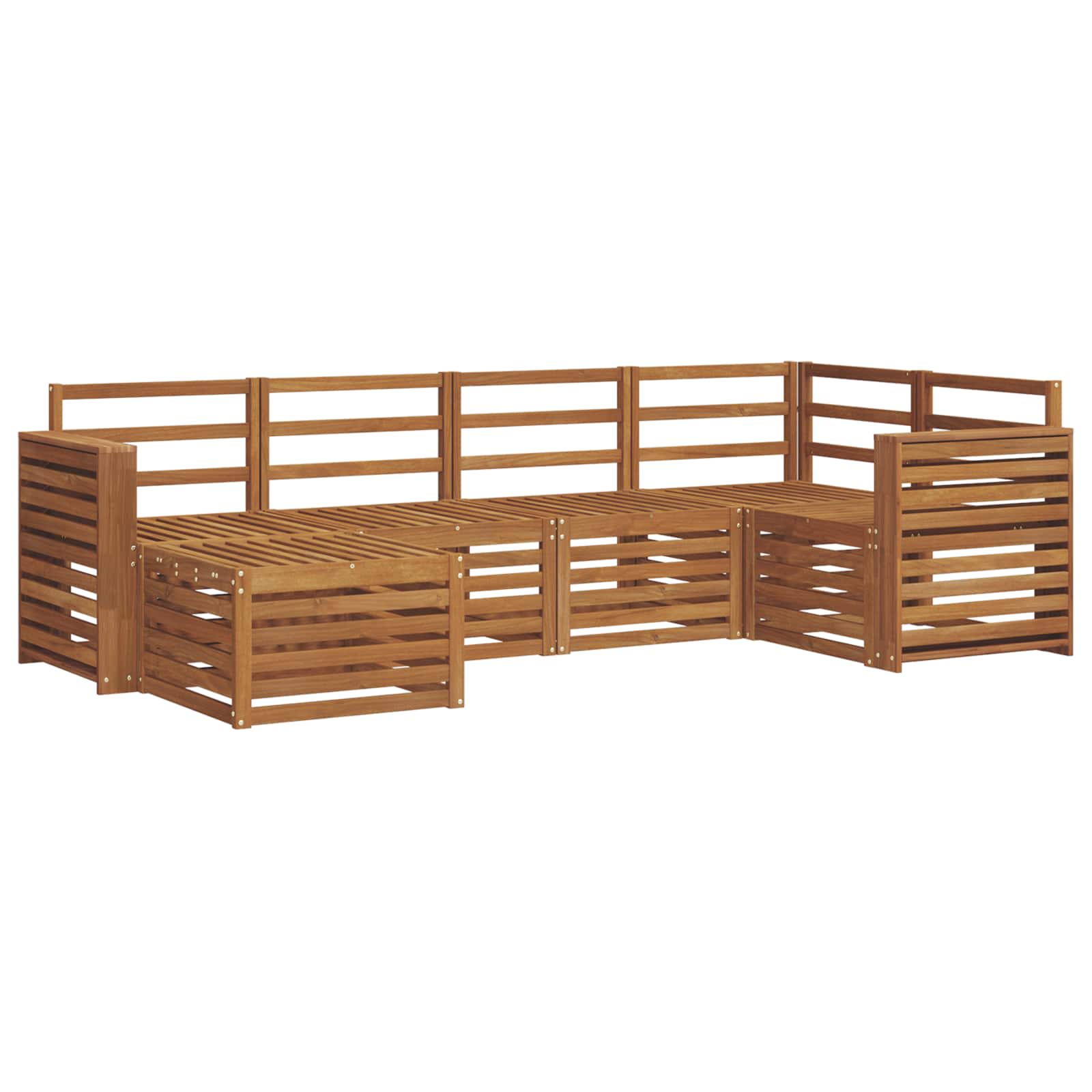Ensemble de canapé d'angle 6 pcs Naturel Bois d'Acacia Massif - XIOS