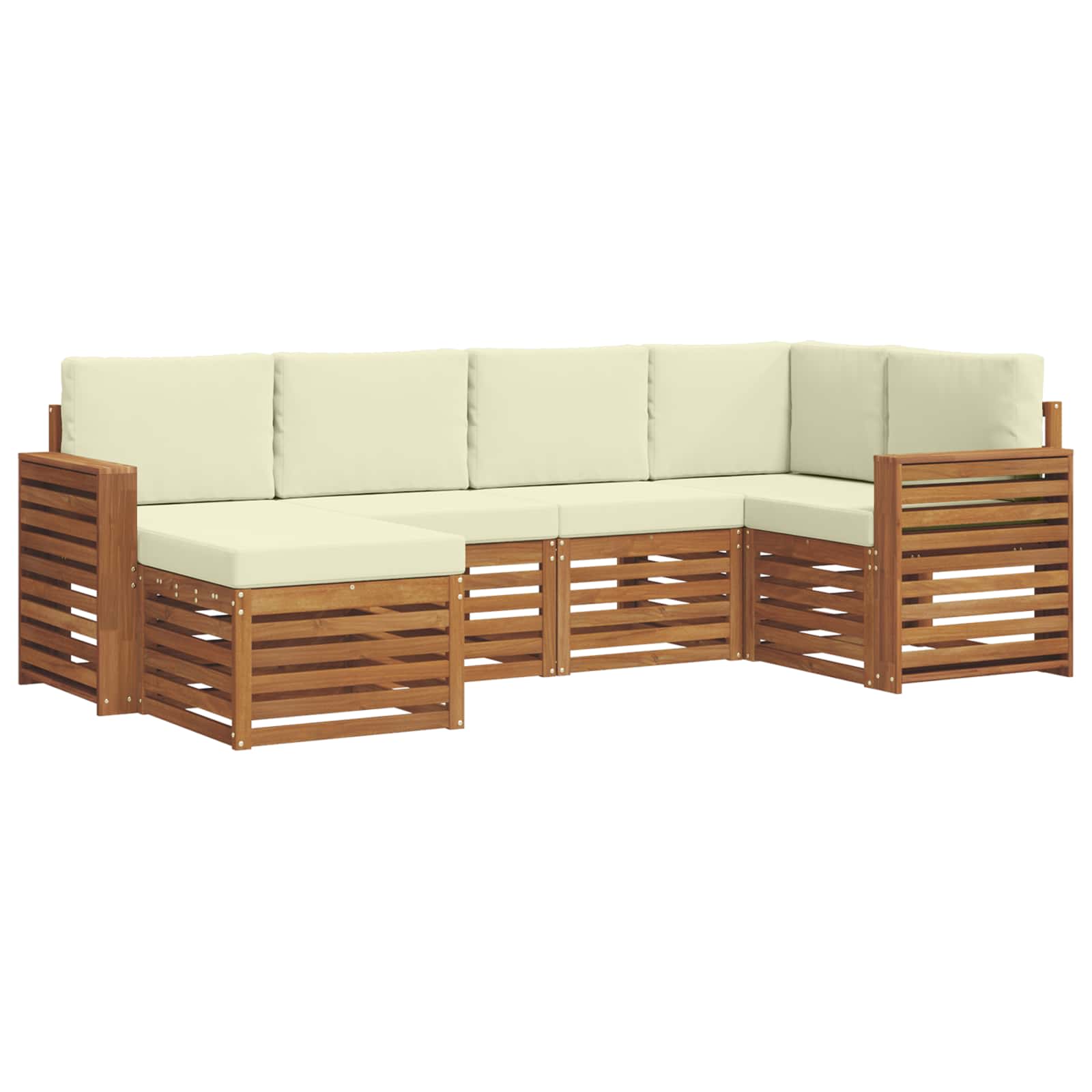 Ensemble de canapé d'angle avec coussin 6 pcs Naturel et Crème - XIOS