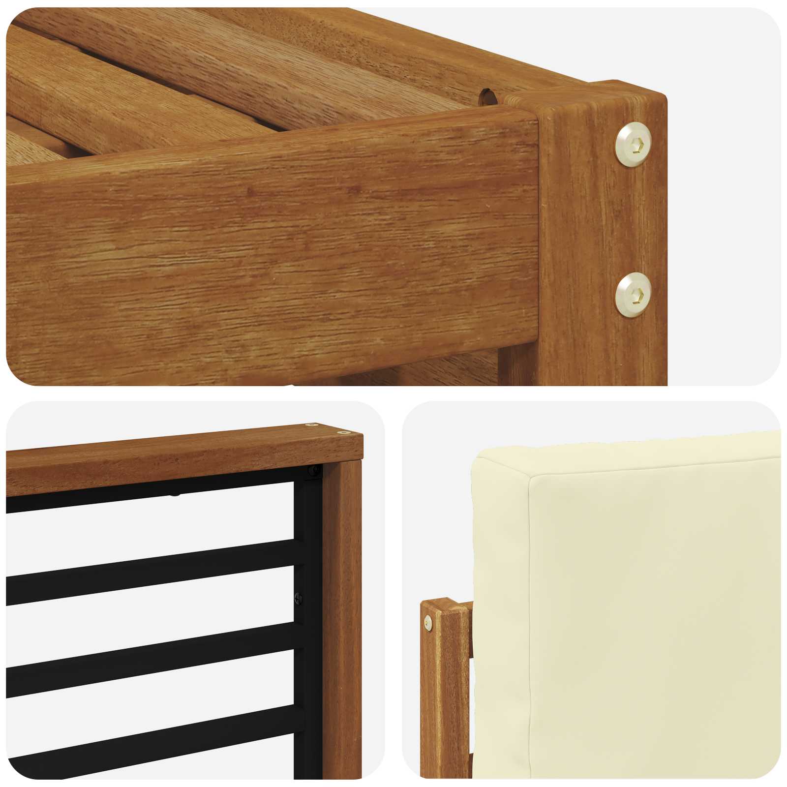 Ensemble de canapé d'angle avec coussin 6 pcs Naturel et Crème - XIOS