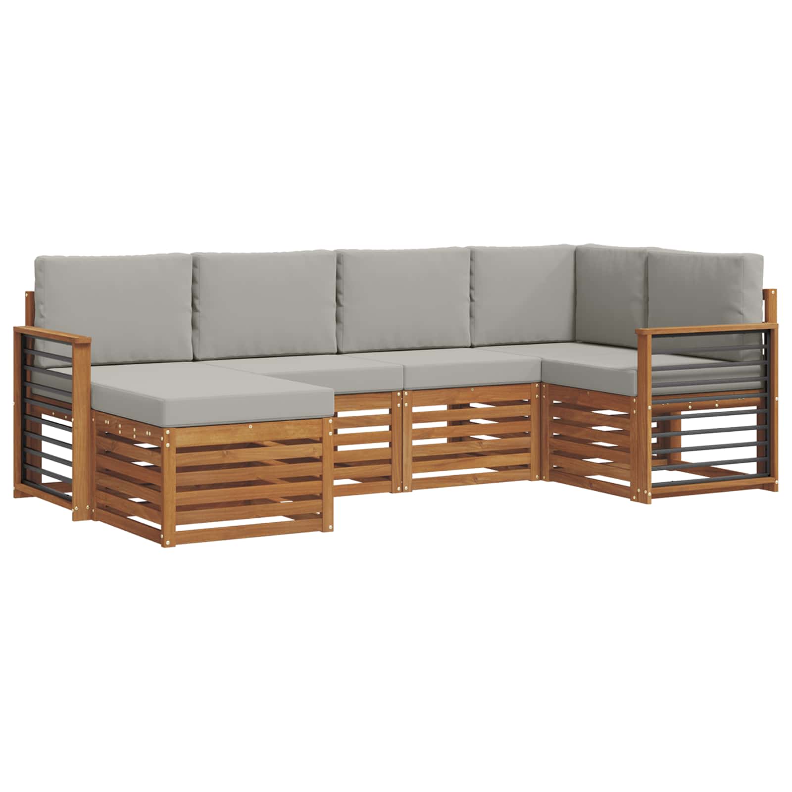 Ensemble de canapé d'angle 6 pcs Gris Naturel et Clair - XIOS
