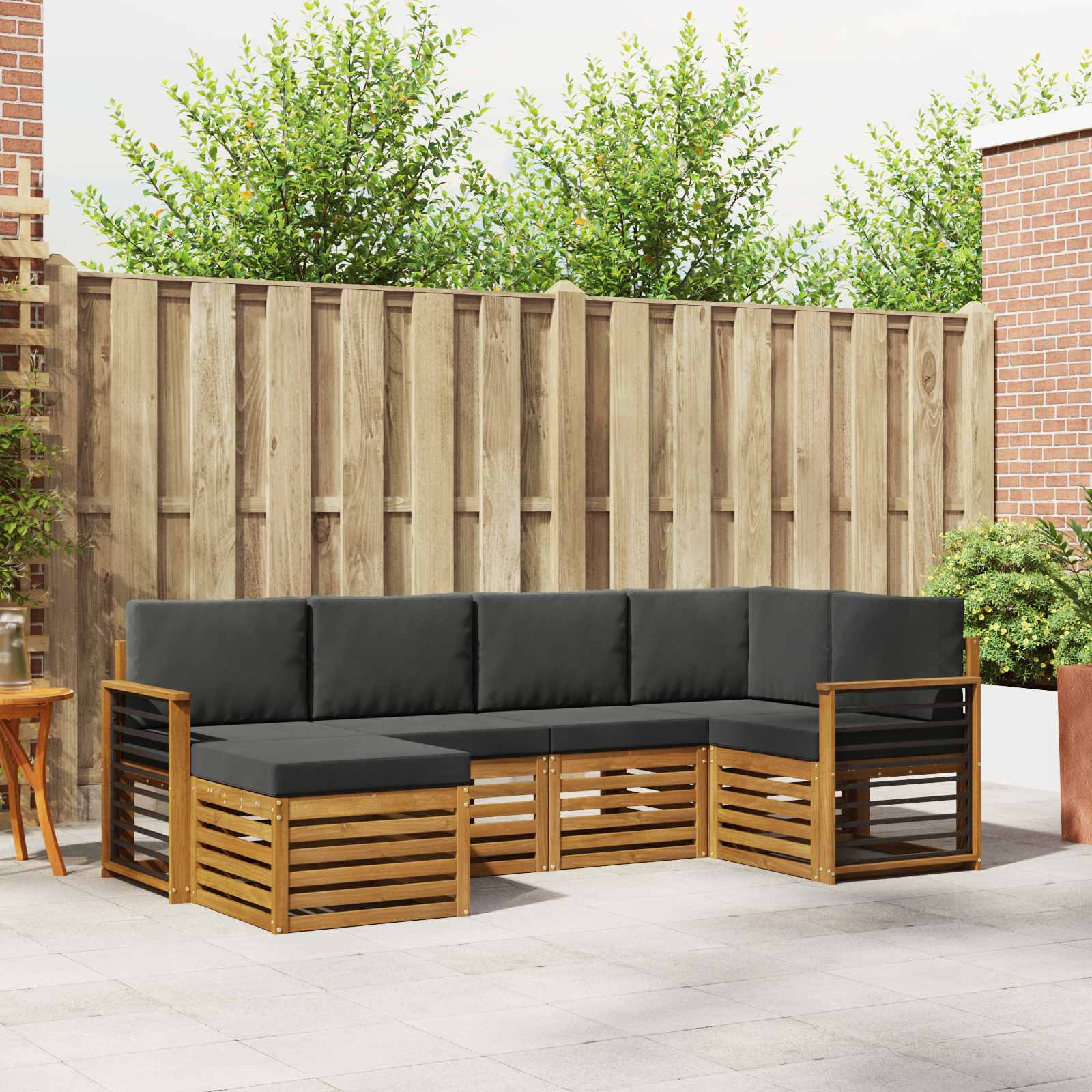 Ensemble de canapé d'angle 6 pcs Naturel et Anthracite - XIOS