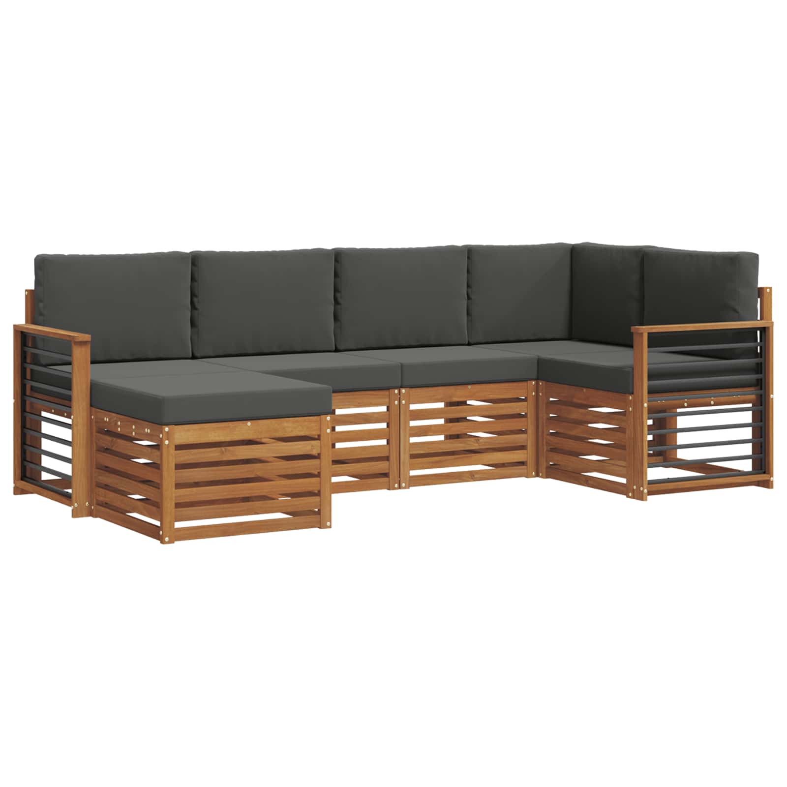 Ensemble de canapé d'angle 6 pcs Naturel et Anthracite - XIOS