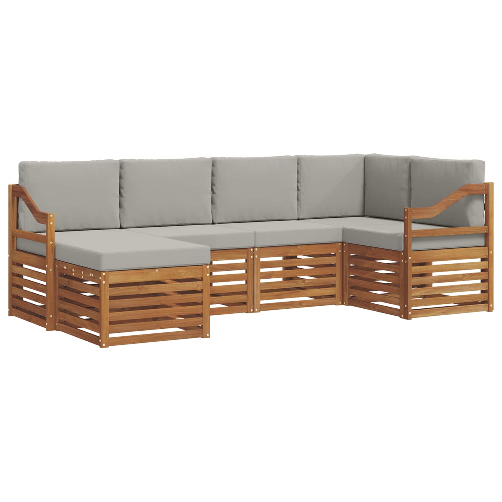 Ensemble de canapé d'angle 6 pcs Gris Naturel et Clair - XIOS