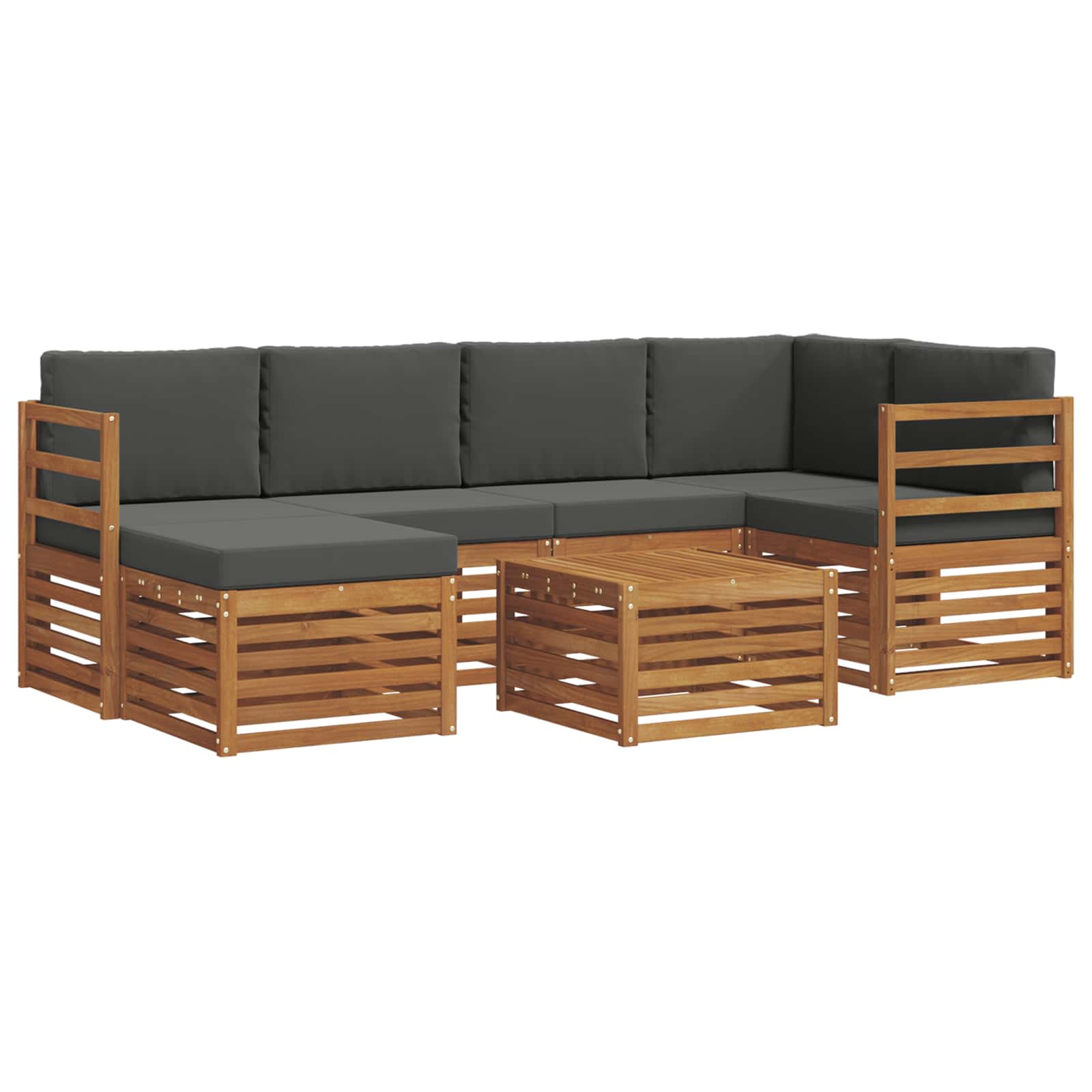 Ensemble de canapé d'angle 7 pcs Naturel et Anthracite - XIOS