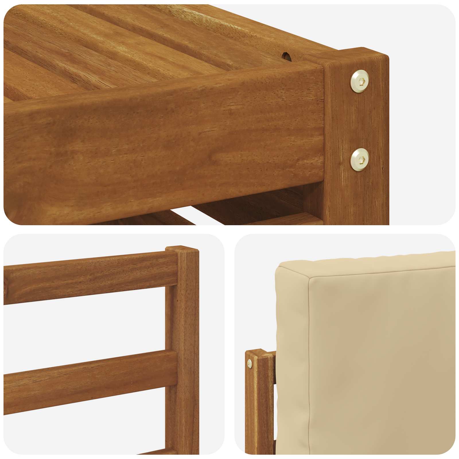 Ensemble de canapé d'angle avec coussin 7 pcs Naturel et Beige - XIOS