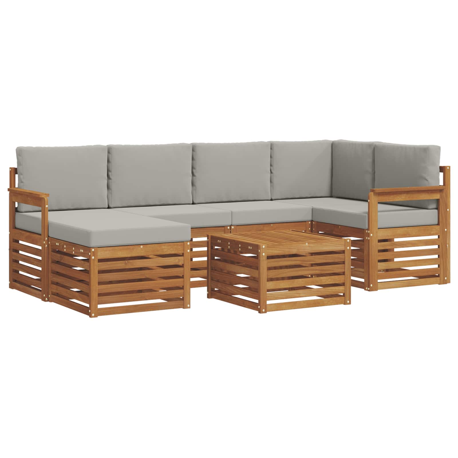 Ensemble de canapé d'angle 7 pcs Gris Naturel et Clair - XIOS