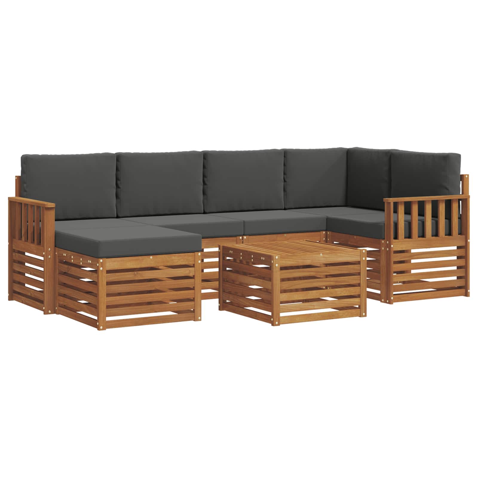 Ensemble de canapé d'angle 7 pcs Naturel et Anthracite - XIOS
