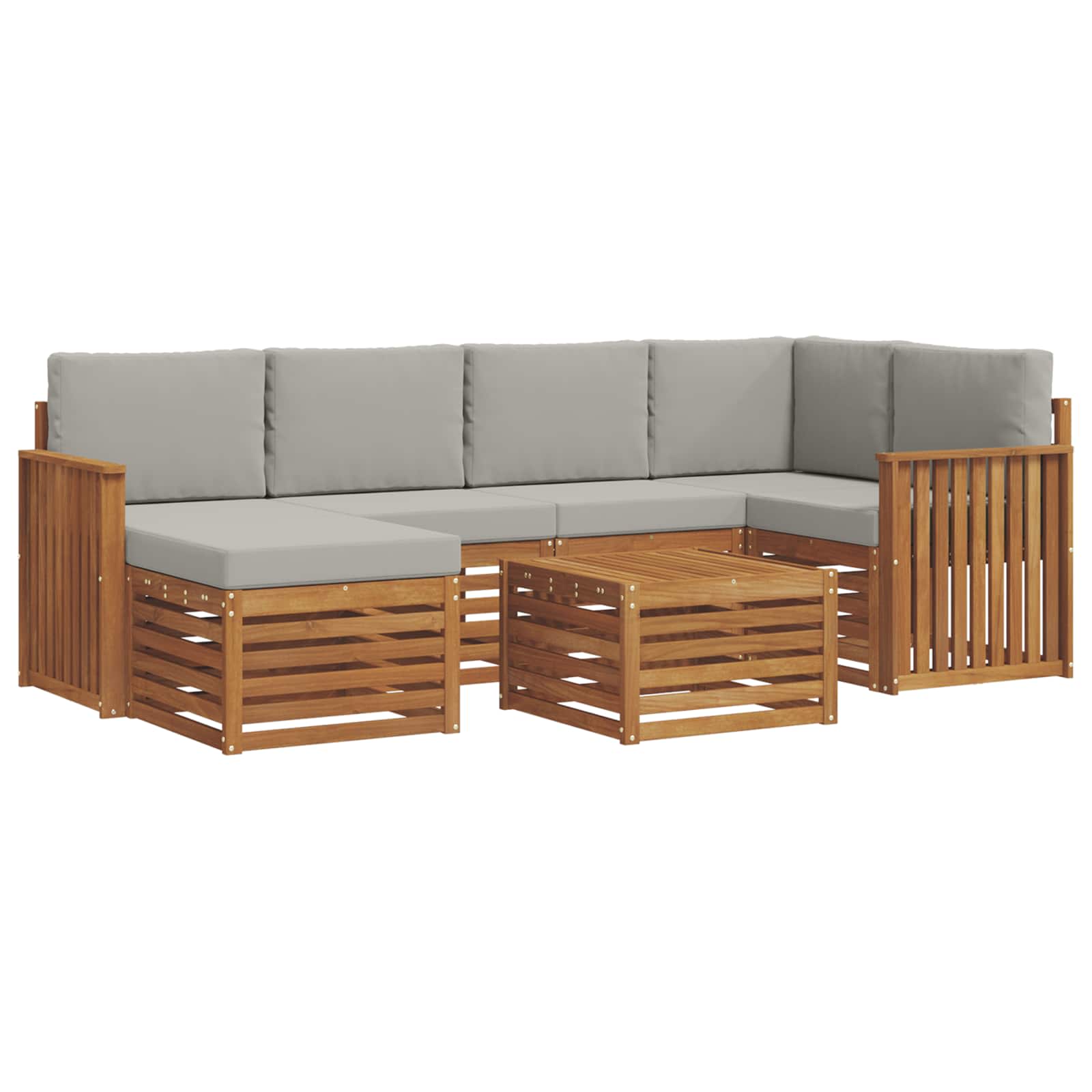Ensemble de canapé d'angle 7 pcs Gris Naturel et Clair