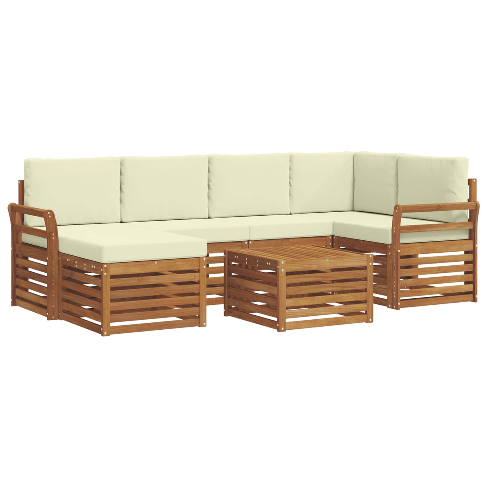 Ensembles de canapés avec coussin 7 pcs Naturel et Crème - XIOS
