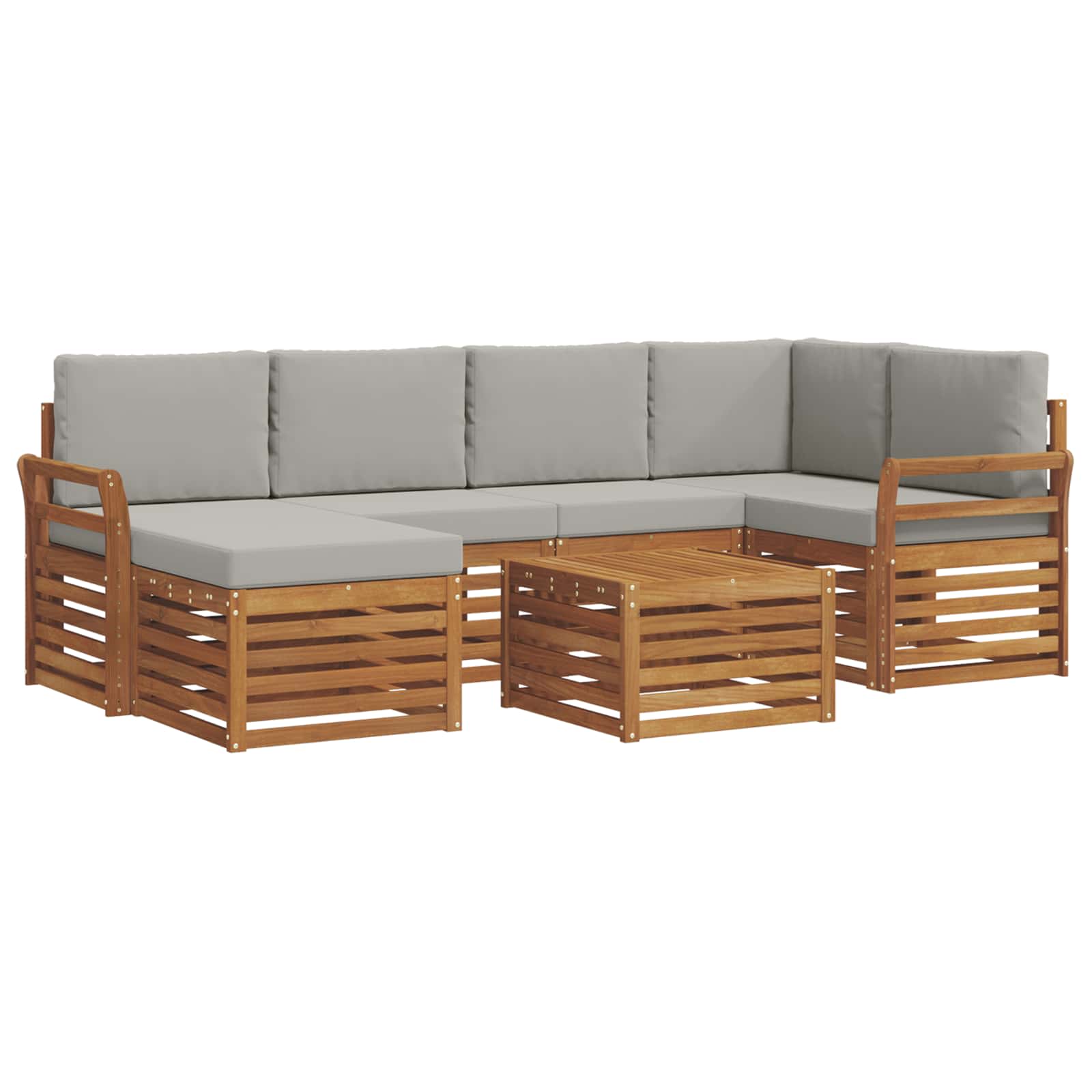 Ensemble de canapé d'angle 7 pcs Gris Naturel et Clair