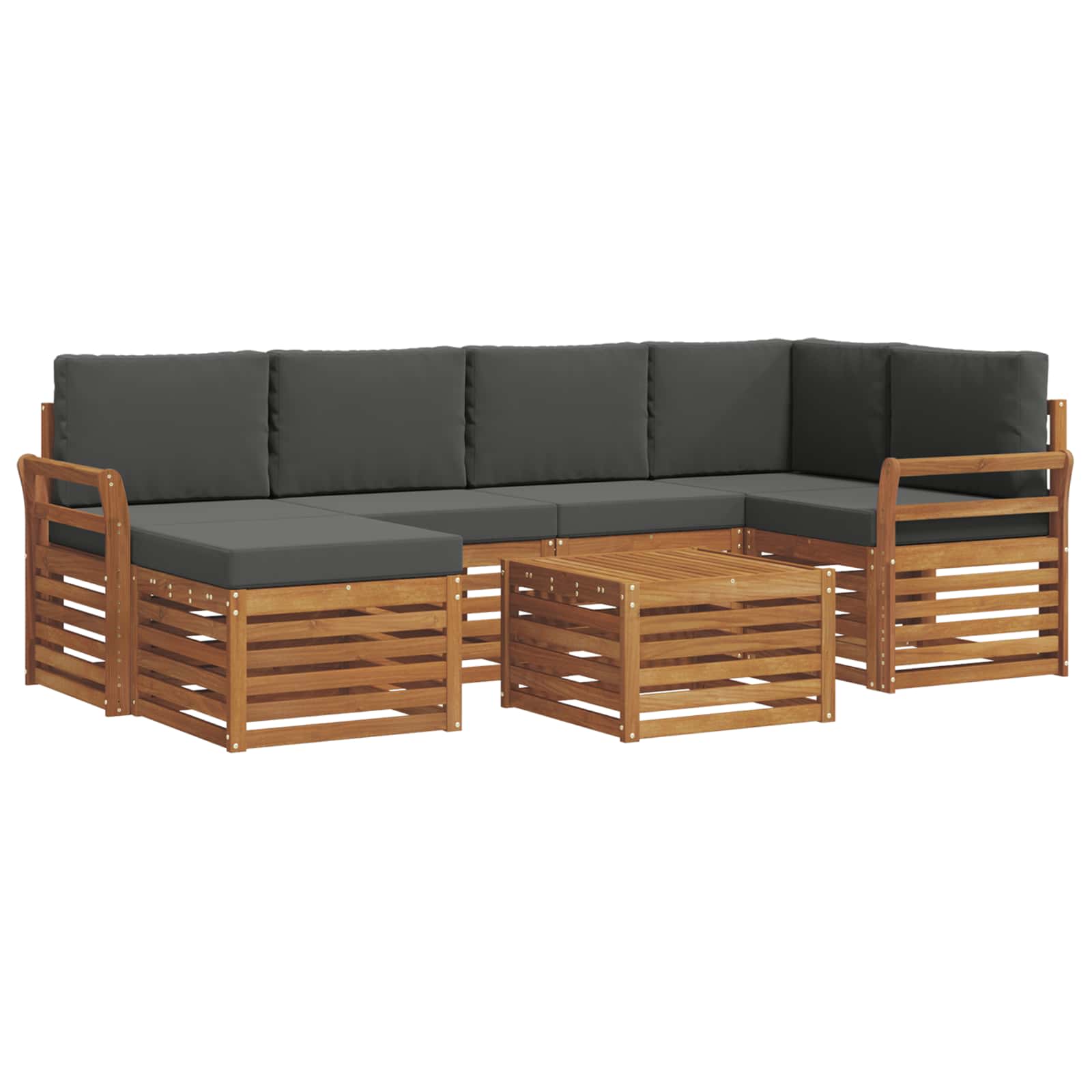 Ensemble de canapé d'angle 7 pcs Naturel et Anthracite - XIOS