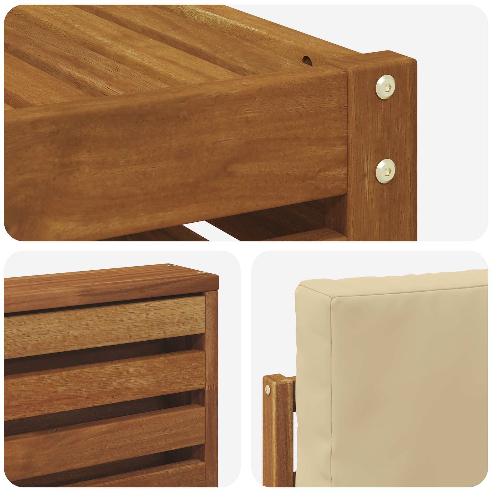 Ensemble de canapé d'angle avec coussin 7 pcs Naturel et Beige - XIOS
