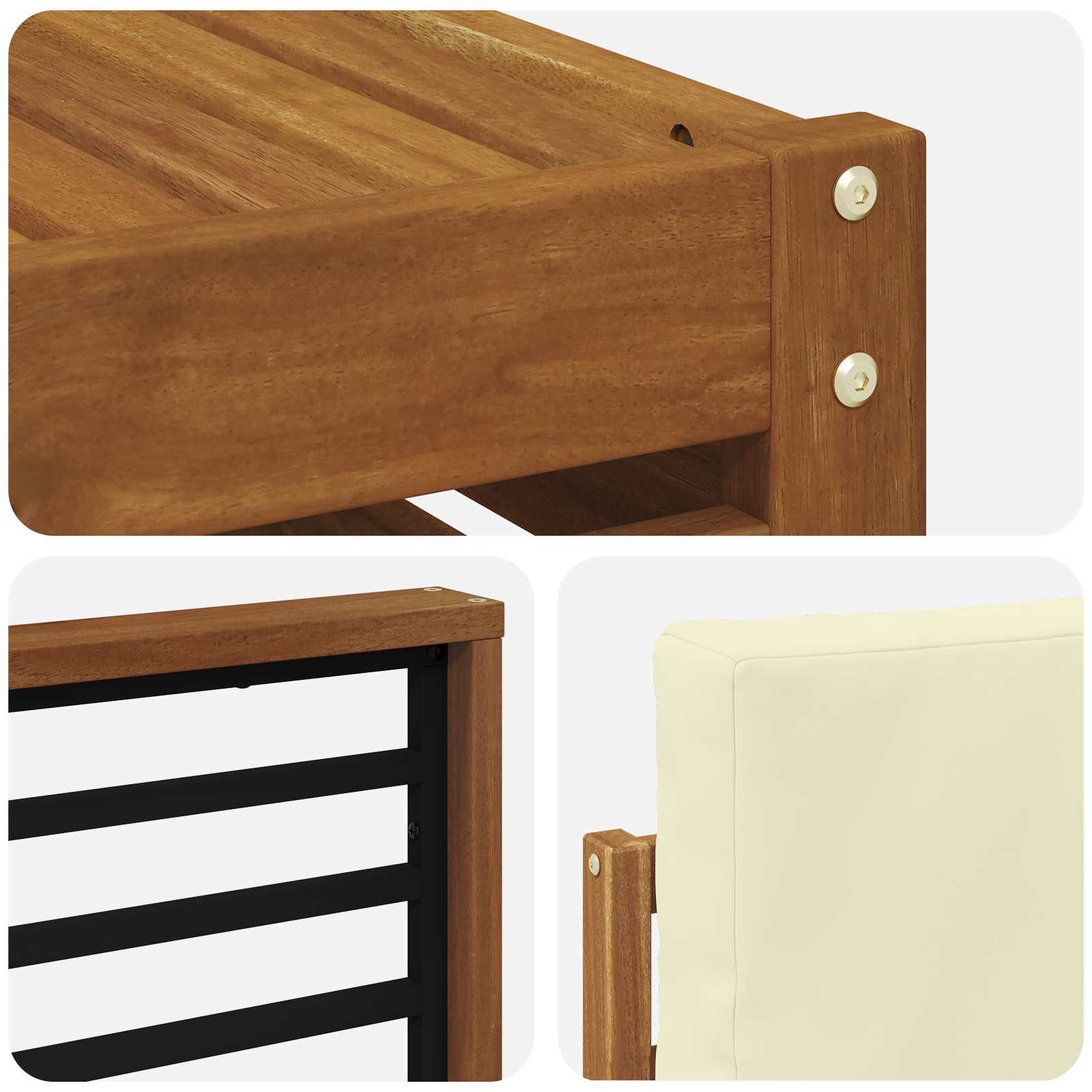 Ensemble de canapé d'angle avec coussin 7 pcs Naturel et Crème - XIOS