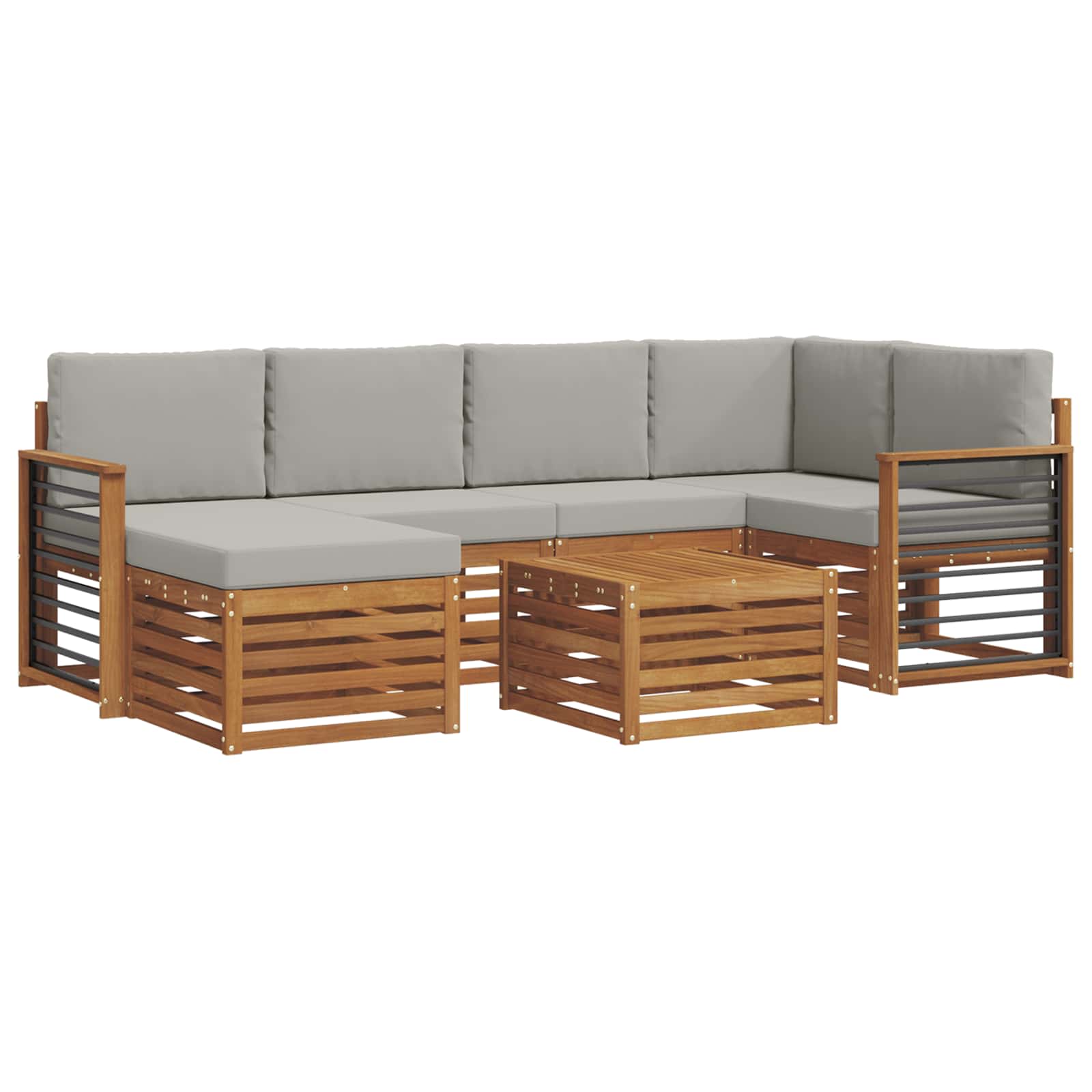Ensemble de canapé d'angle 7 pcs Gris Naturel et Clair