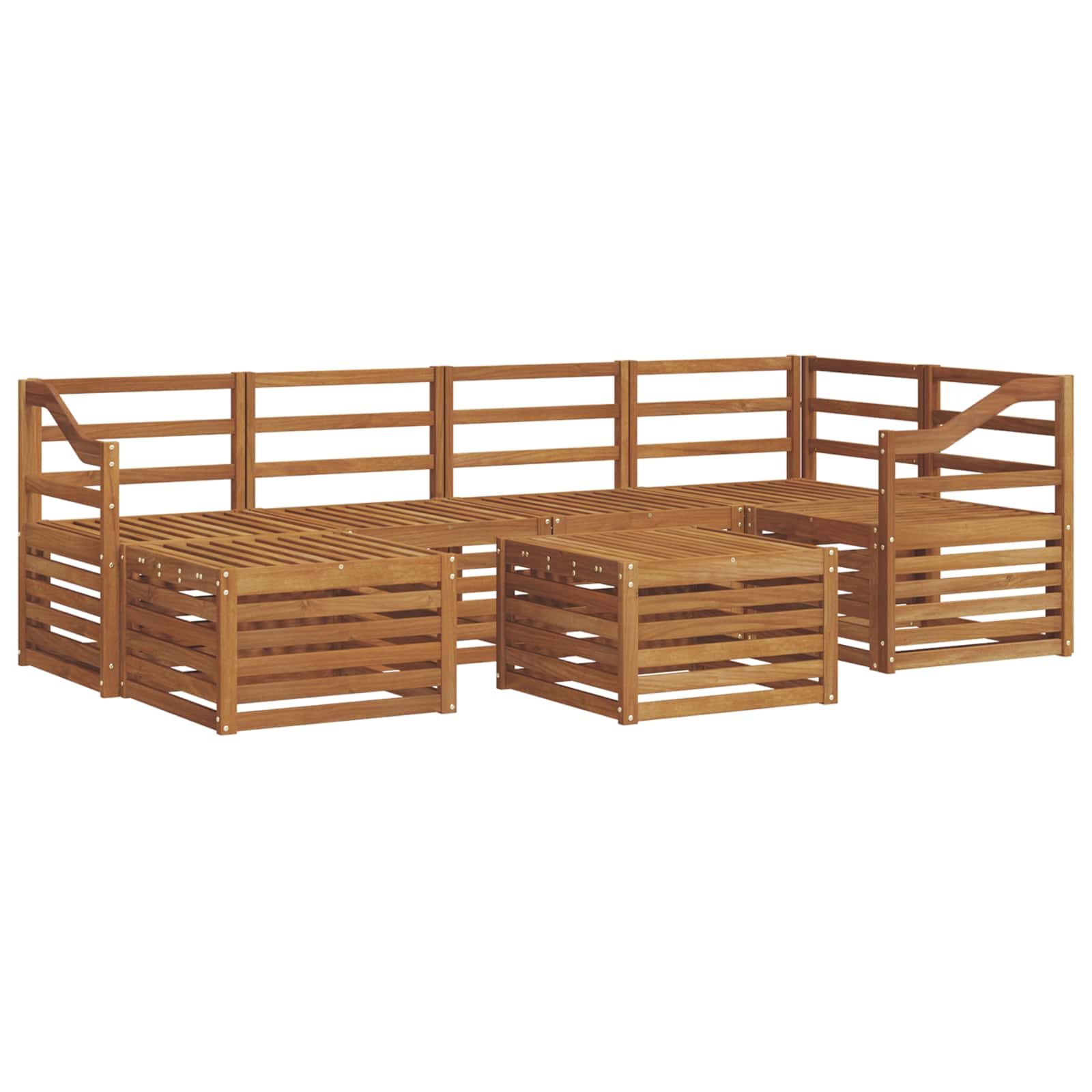 Ensemble de canapé d'angle 7 pcs Naturel Bois d'Acacia Massif - XIOS
