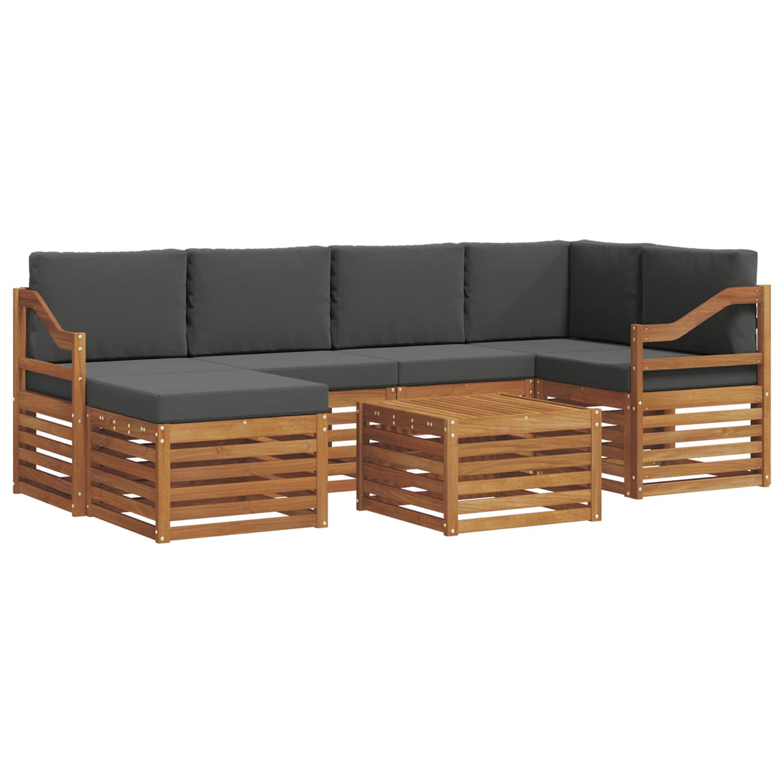 Ensemble de canapé d'angle 7 pcs Naturel et Anthracite - XIOS
