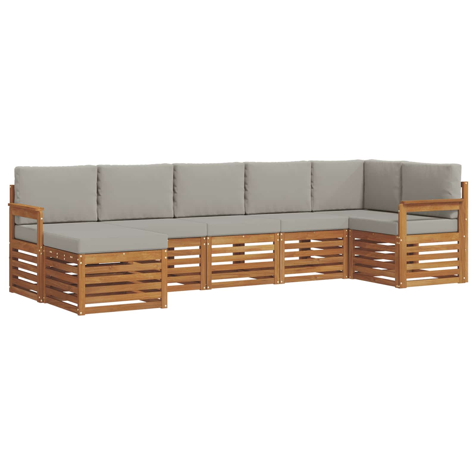 Ensemble de canapé d'angle 7 pcs Gris Naturel et Clair