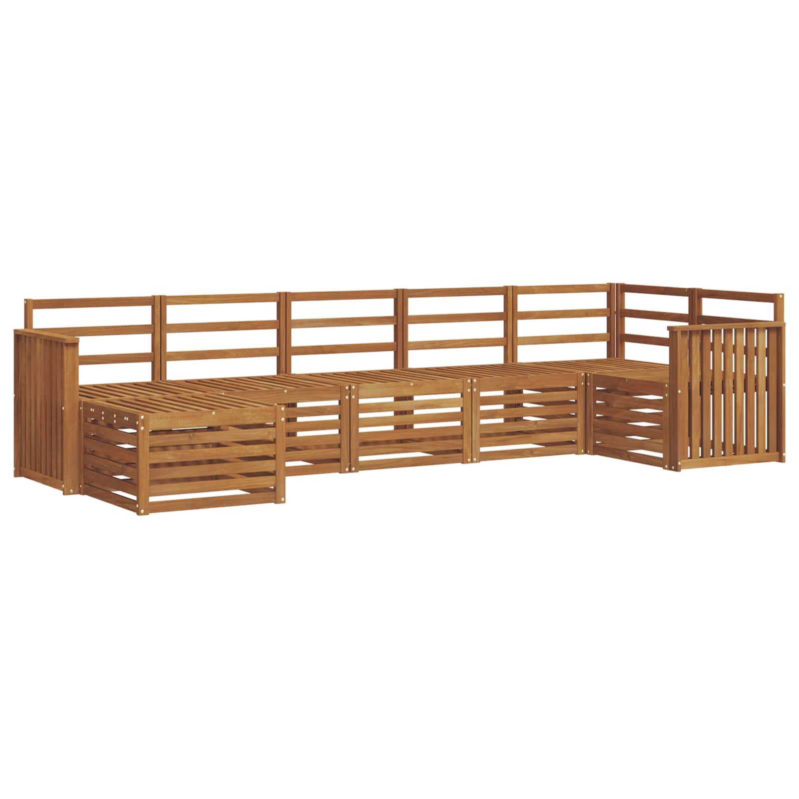 Ensemble de canapé d'angle 7 pcs Naturel Bois d'Acacia Massif - XIOS