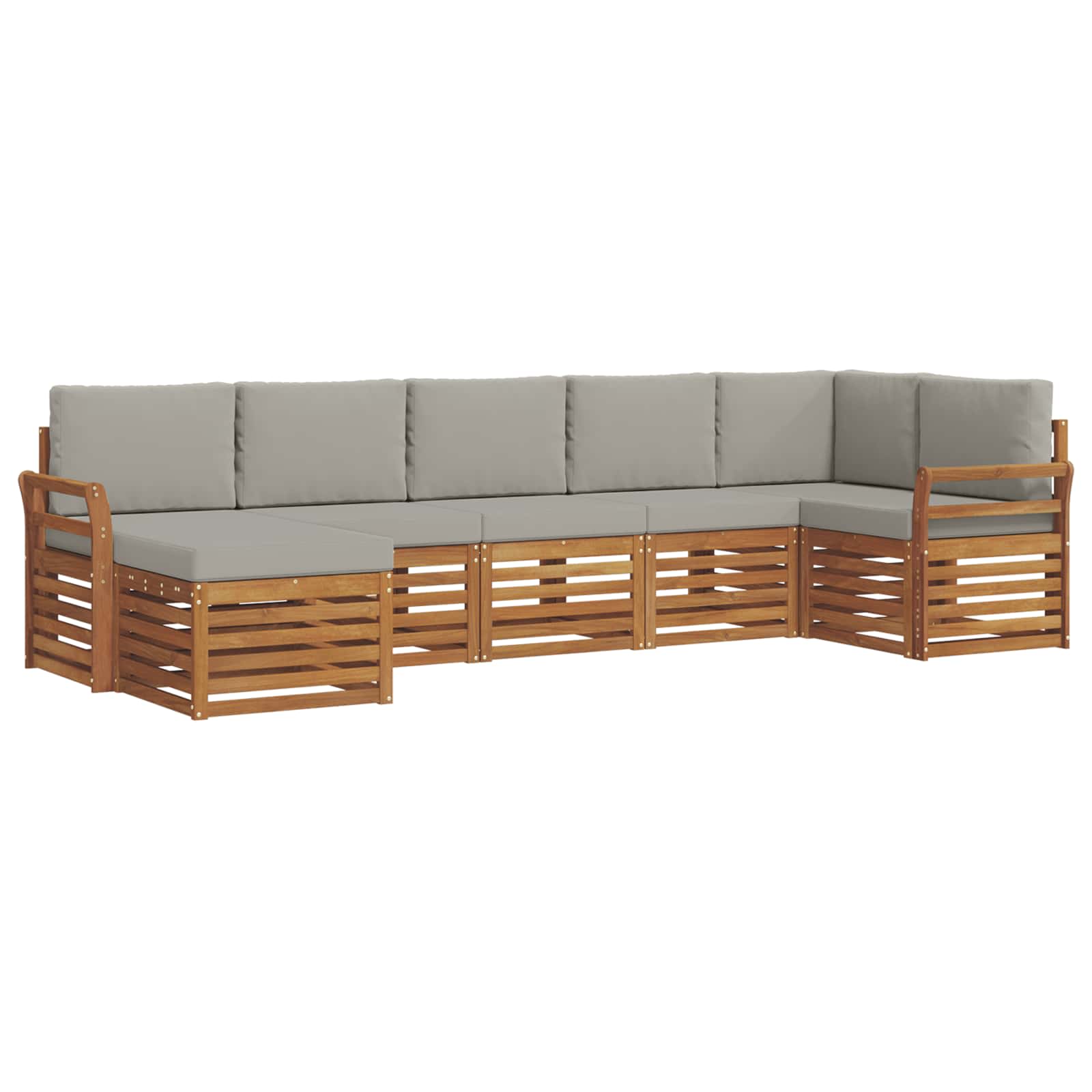 Ensemble de canapé d'angle 7 pcs Gris Naturel et Clair