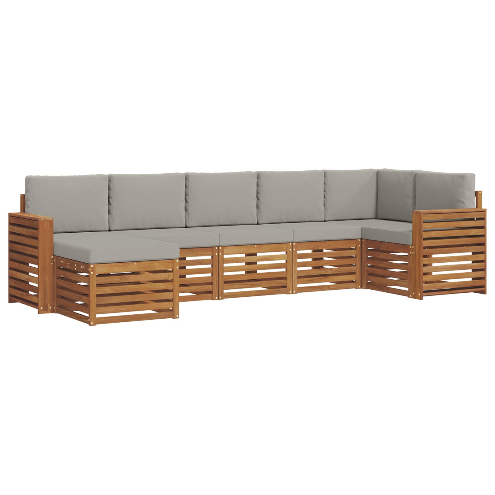 Ensemble de canapé d'angle 7 pcs Gris Naturel et Clair