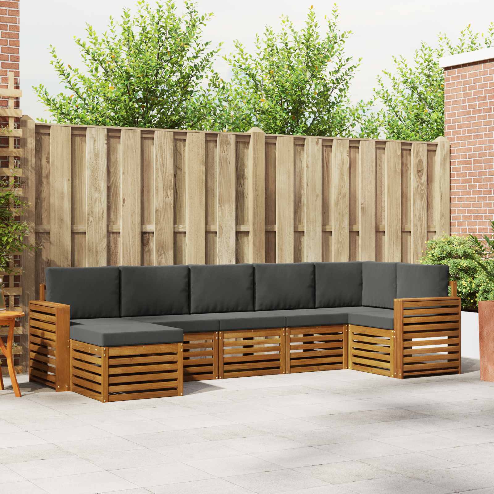 Ensemble de canapé d'angle 7 pcs Naturel et Anthracite - XIOS