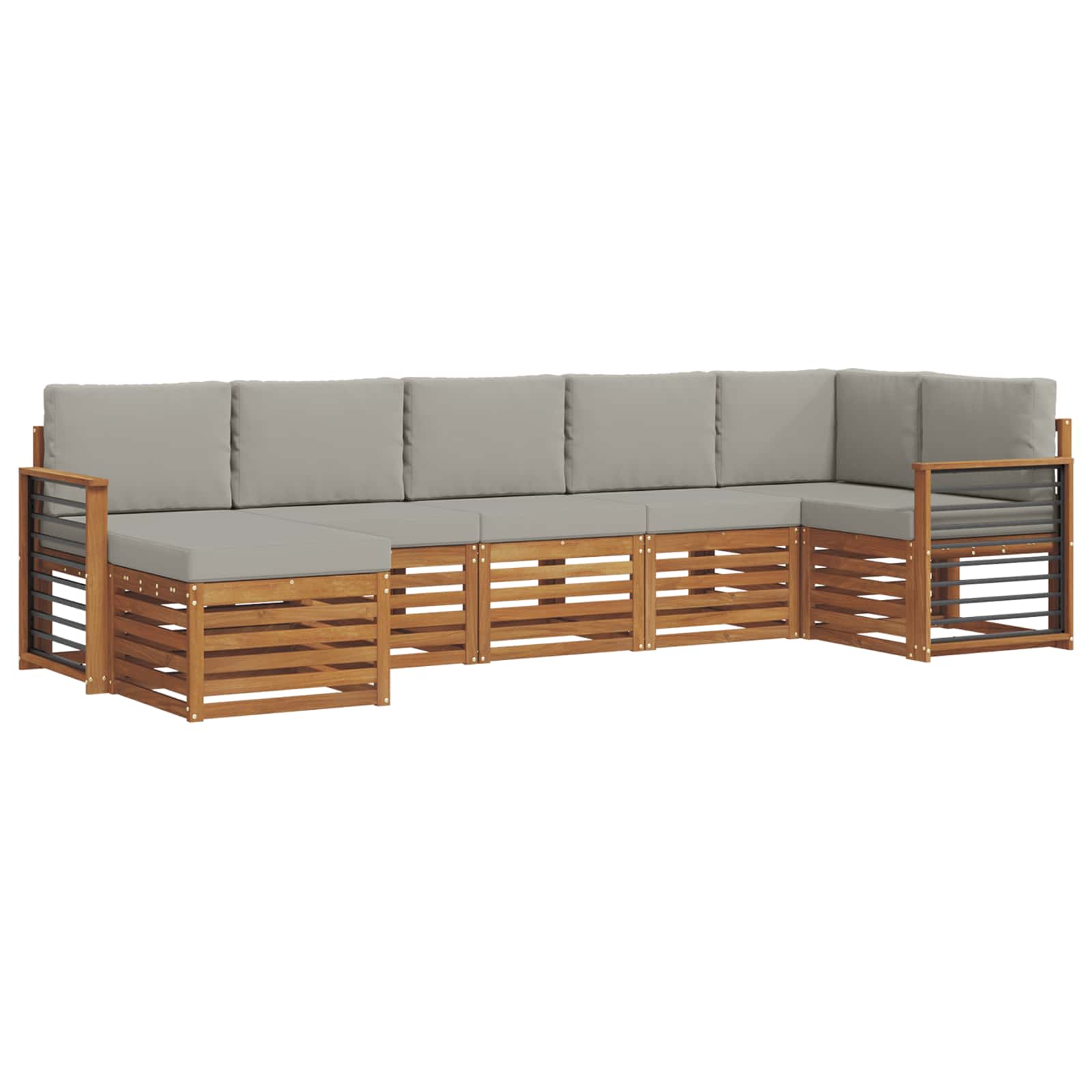 Ensemble de canapé d'angle 7 pcs Gris Naturel et Clair