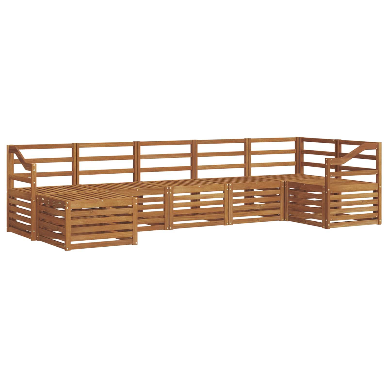 Ensemble de canapé d'angle 7 pcs Naturel Bois d'Acacia Massif - XIOS